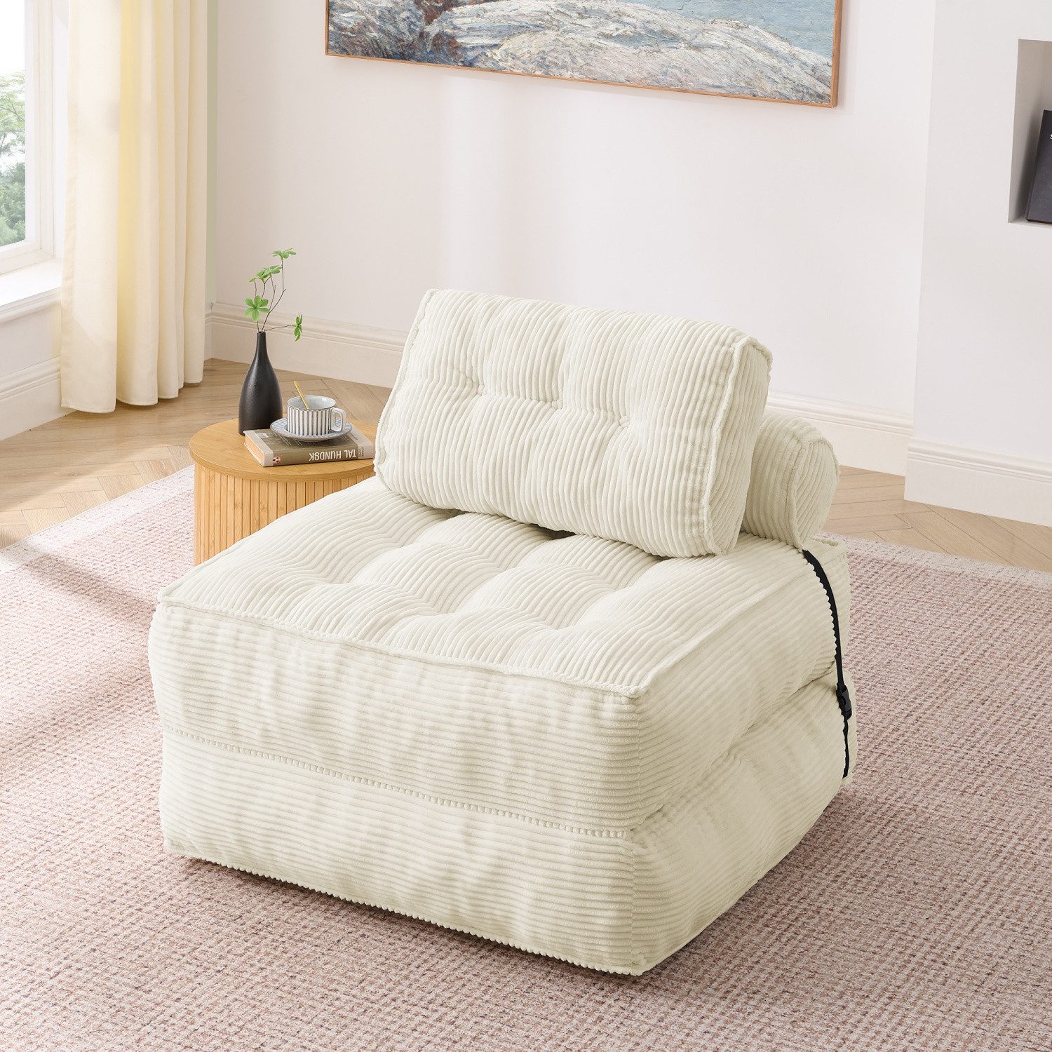 Schlafsofa Schlafsessel Klappsofa 1-Sitzer mit Bettfunktion,Sitzsack-Sofa
