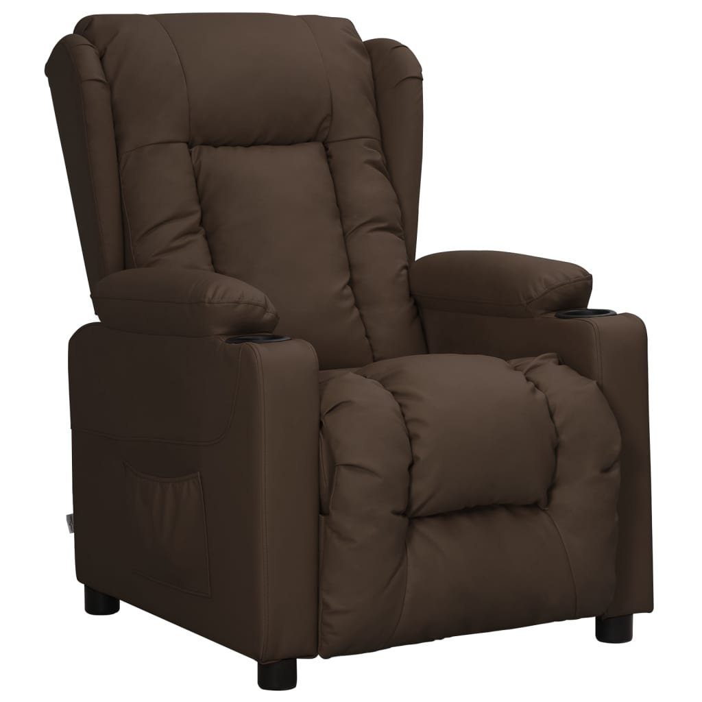 Relaxsessel Braun 72,5 x 96 x 99,5 cm mit manueller Liegefunktion