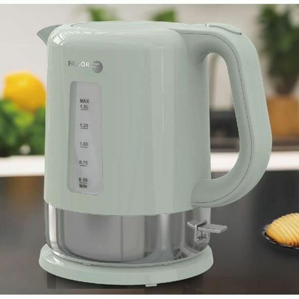 FAGOR Wasserkocher 15 L Fagor Wasserkocher 1,5 L 2200 W Edelstahl kabellos mit Sicherheit, 1.5 l