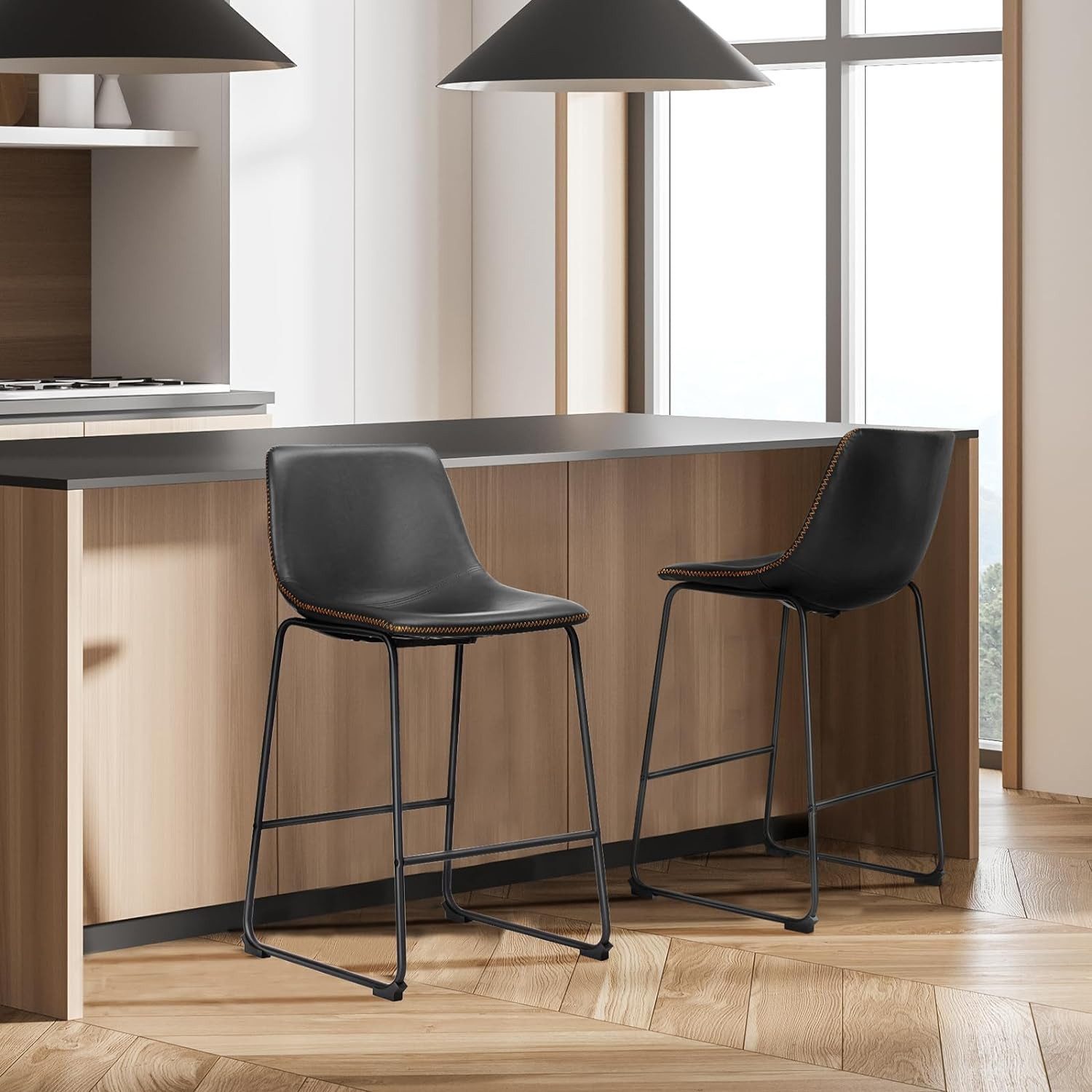 DUMOS Barhocker Barstuhl mit Sitzkissen leder günstig online kaufen