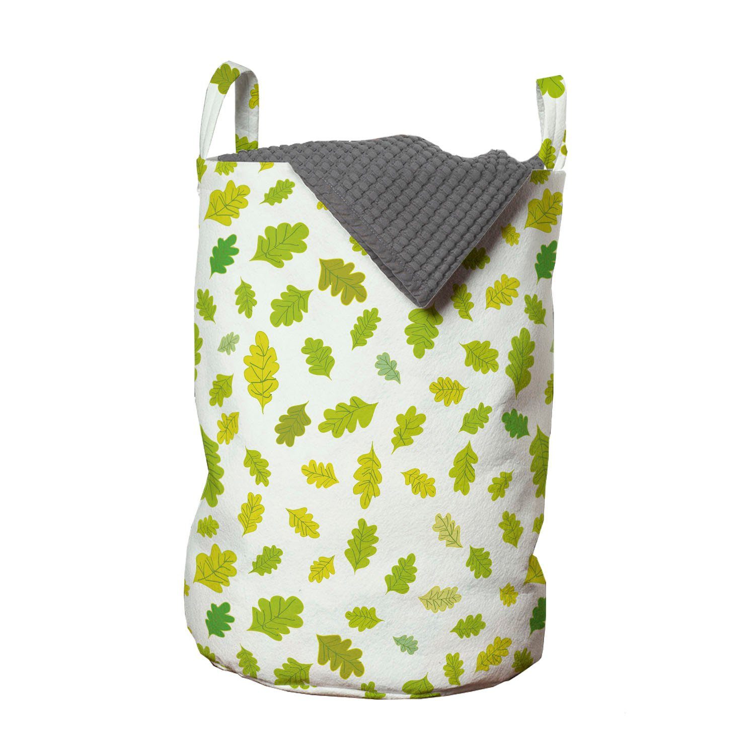 Abakuhaus Wäschesäckchen Wäschekorb mit Griffen Kordelzugverschluss für Waschsalons, Blätter Monotone Eichenlaub Muster