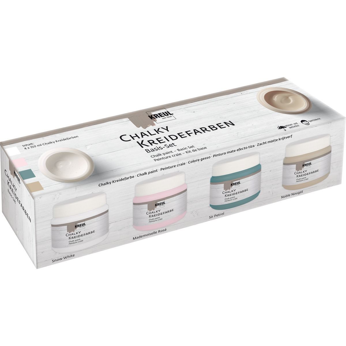C. KREUL Kreidefarbe KREUL Chalky Kreidefarben Basis Set 4x150ml