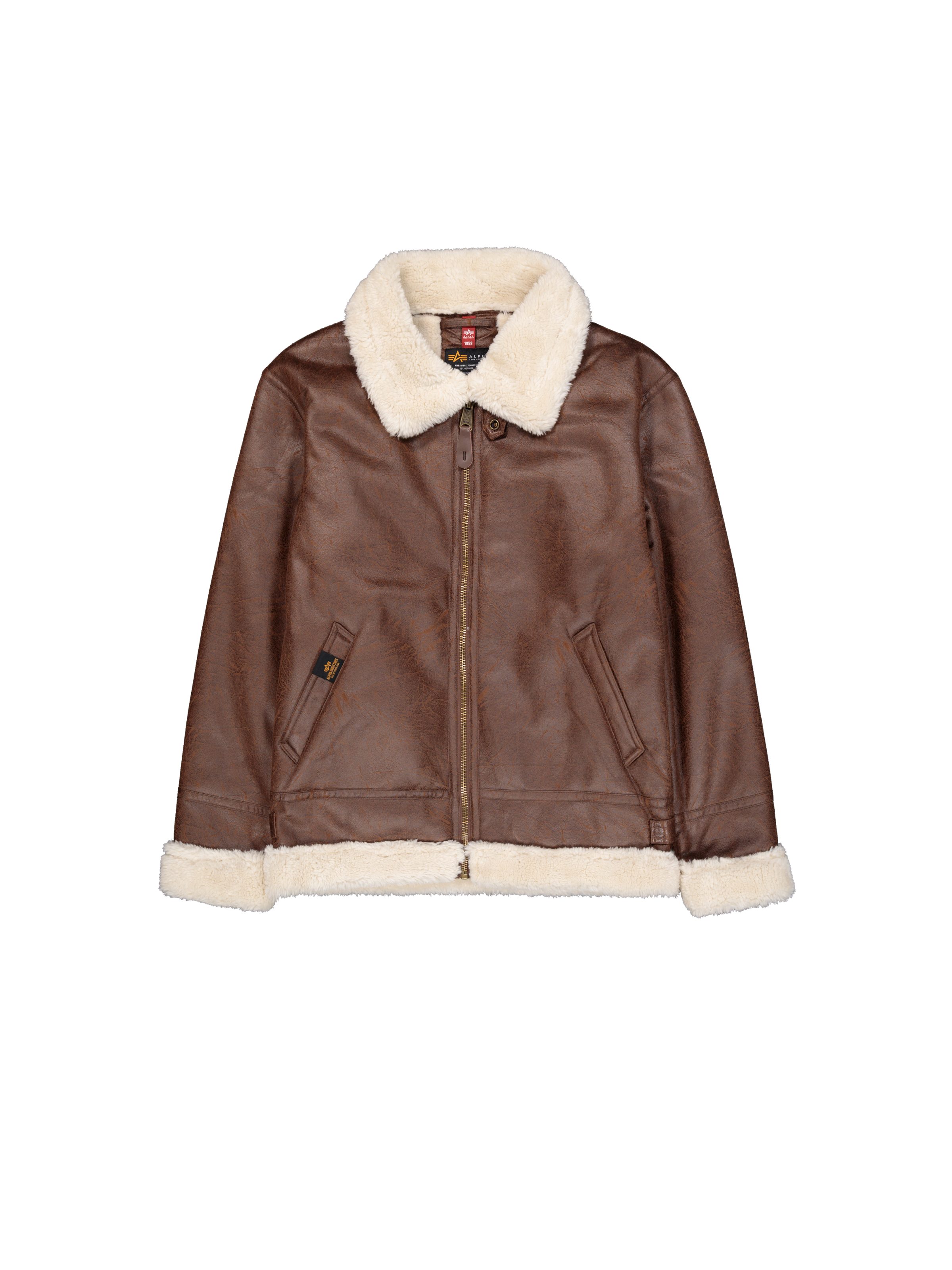 Alpha Industries Lederimitatjacke B-3 Faux Leather Kunstfaser, regular fit – Bild 4 von 5