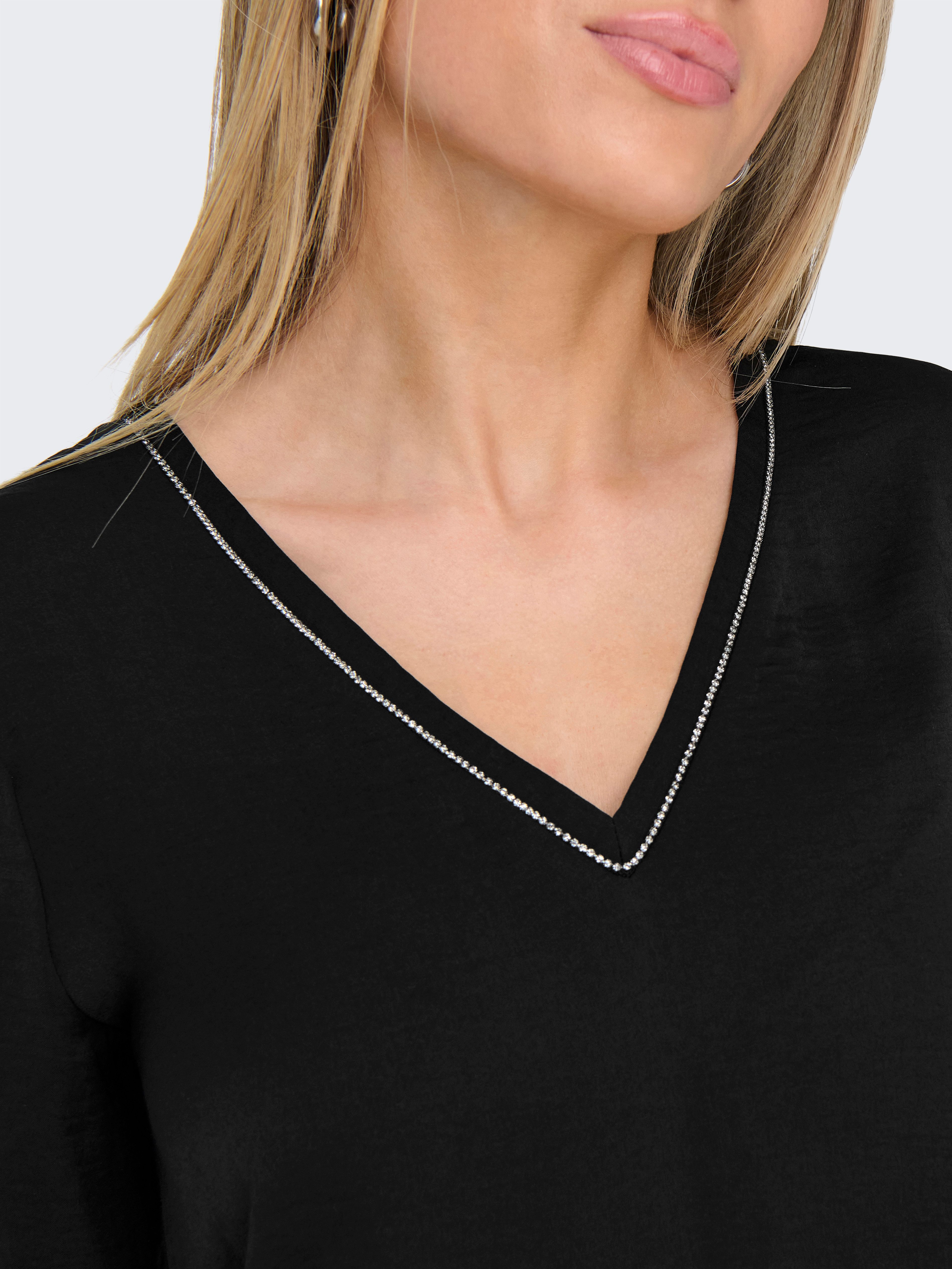 ONLY V-Shirt ONLAVA LIFE S/S CHAIN V-NECK TOP JRS günstig online kaufen