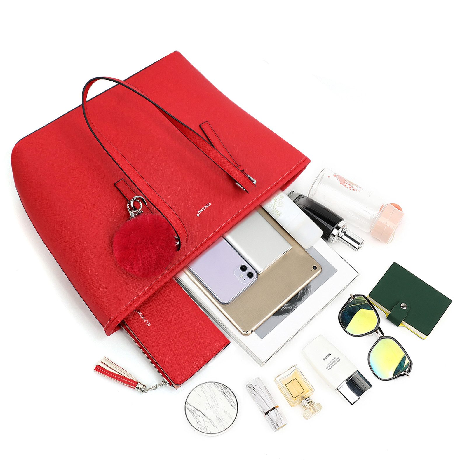 TAN.TOMI Shopper Damen Shopper Klassisch Elegante Handtasche Henkeltasche Schwarz, Groß Damen Schultertaschen, Geschenke für Frauen in schlichter Optik – Bild 4 von 5