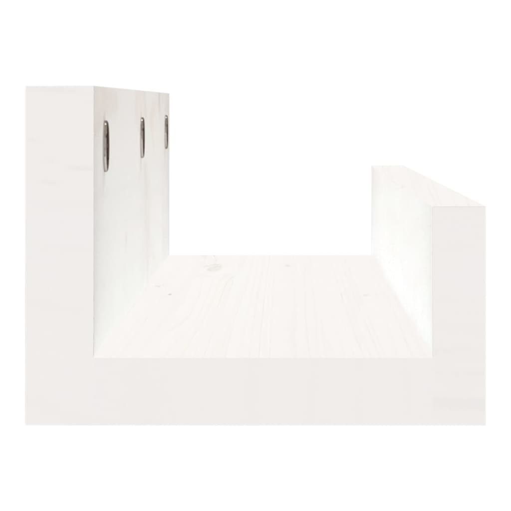 2 Wandregale 50x12x9 cm Weiß 1-tlg. Stk. Kiefer, vidaXL Massivholz Regal