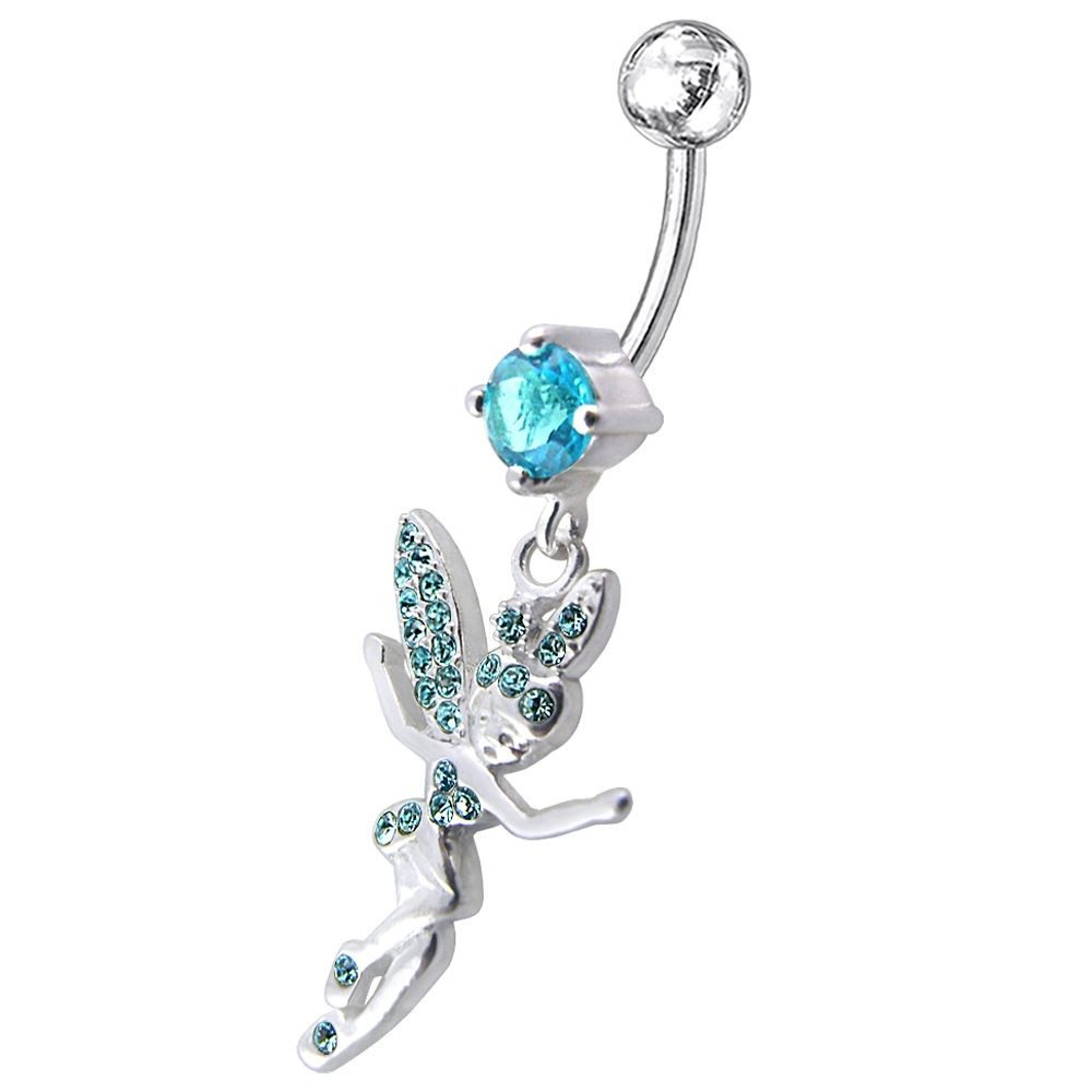 Bauchnabelpiercing Frauen Silber 925 Anhänger Fee Nabel Stecker