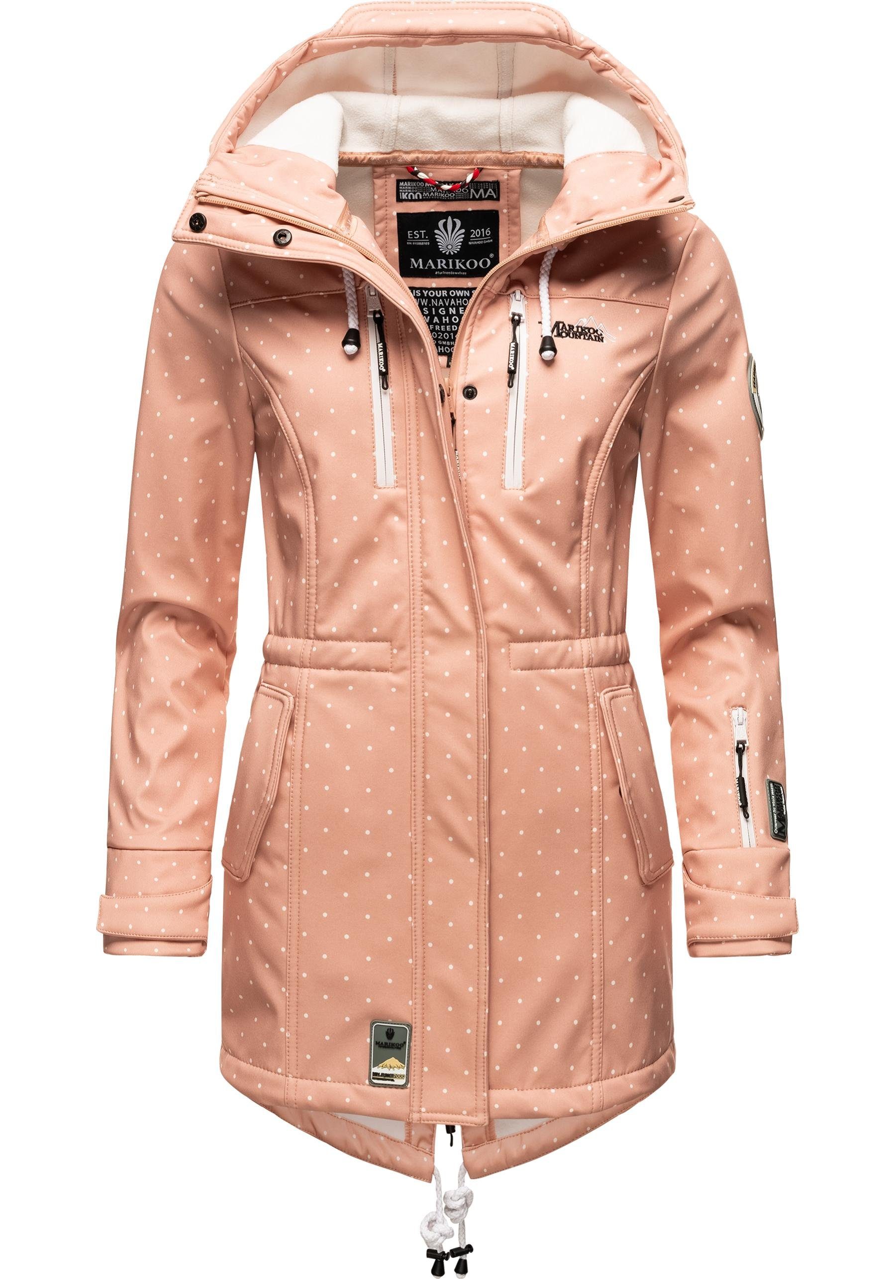 Marikoo Funktionsmantel Zimtzicke Wasserdichter Softshell Parka mit Kapuze