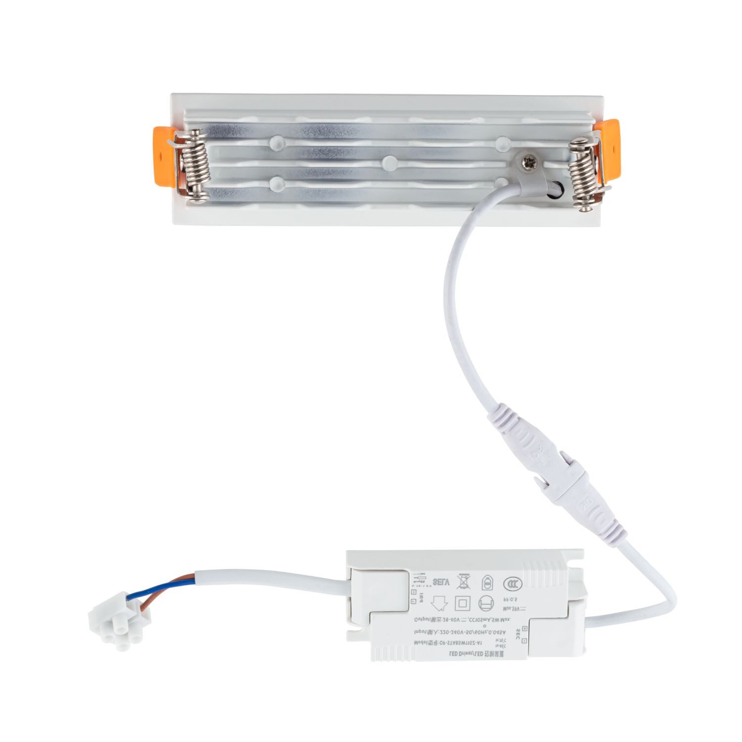 Licht-Erlebnisse Einbauleuchte LOMARIS, LED fest integriert, Warmweiß, LED Aluminium Weiß Schwarz eckig 3000 K warmweiß 600 lm