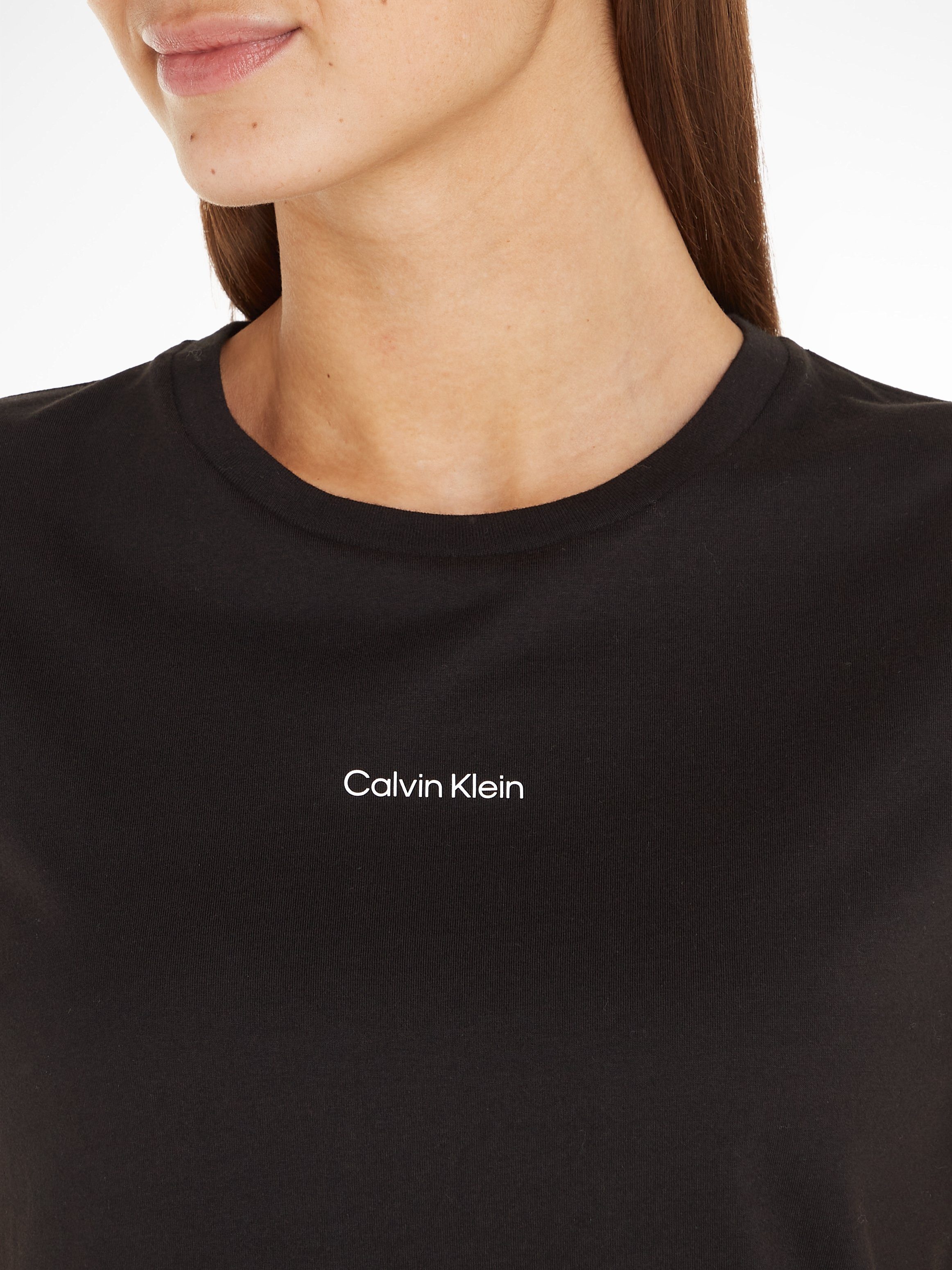Calvin Ck-Black T-Shirt aus LOGO T-SHIRT MICRO Klein Baumwolle reiner