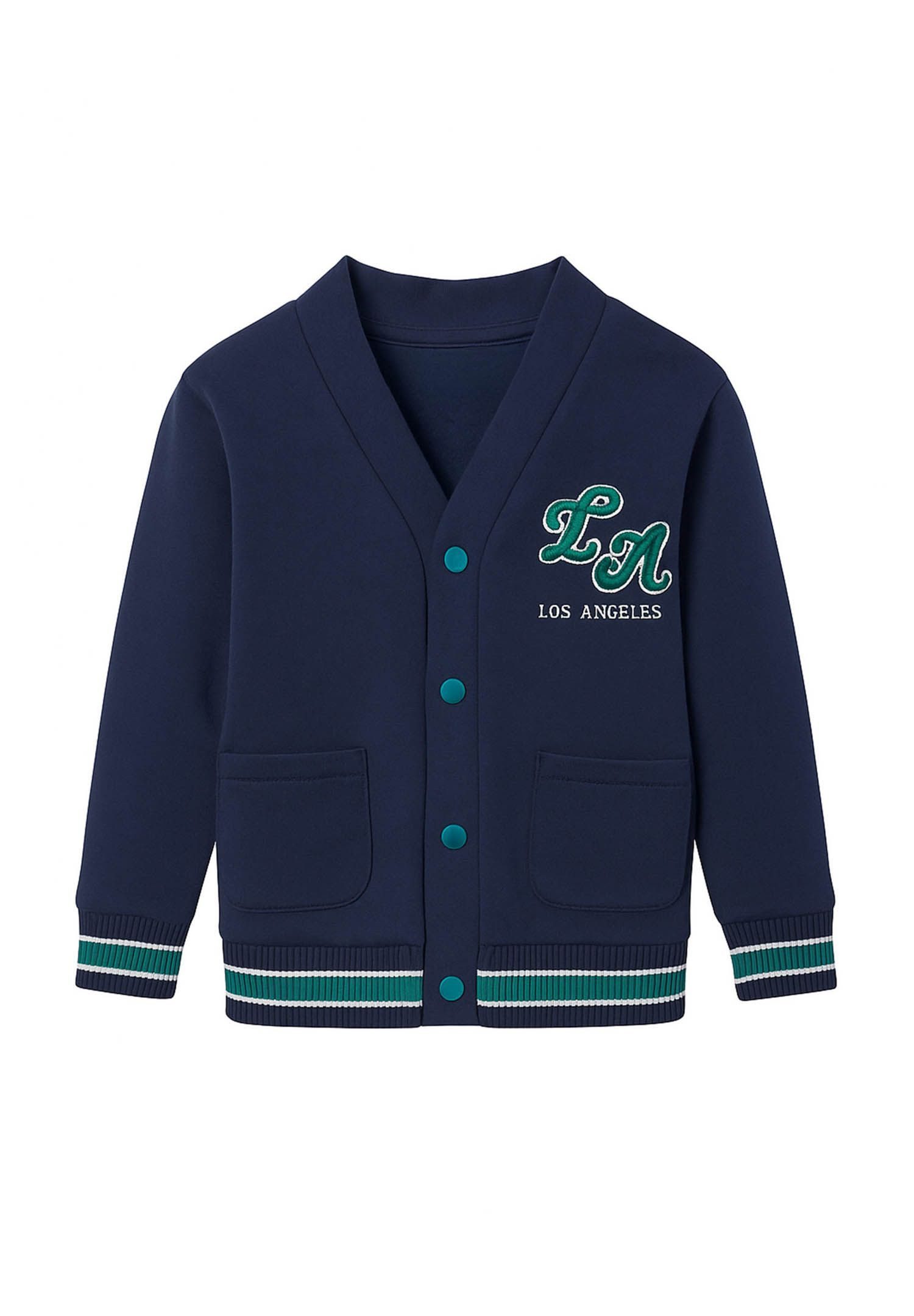 MINOTI Cardigan Sweatshirt mit Knöpfen und kontrastierenden Streifen (9m-8y günstig online kaufen