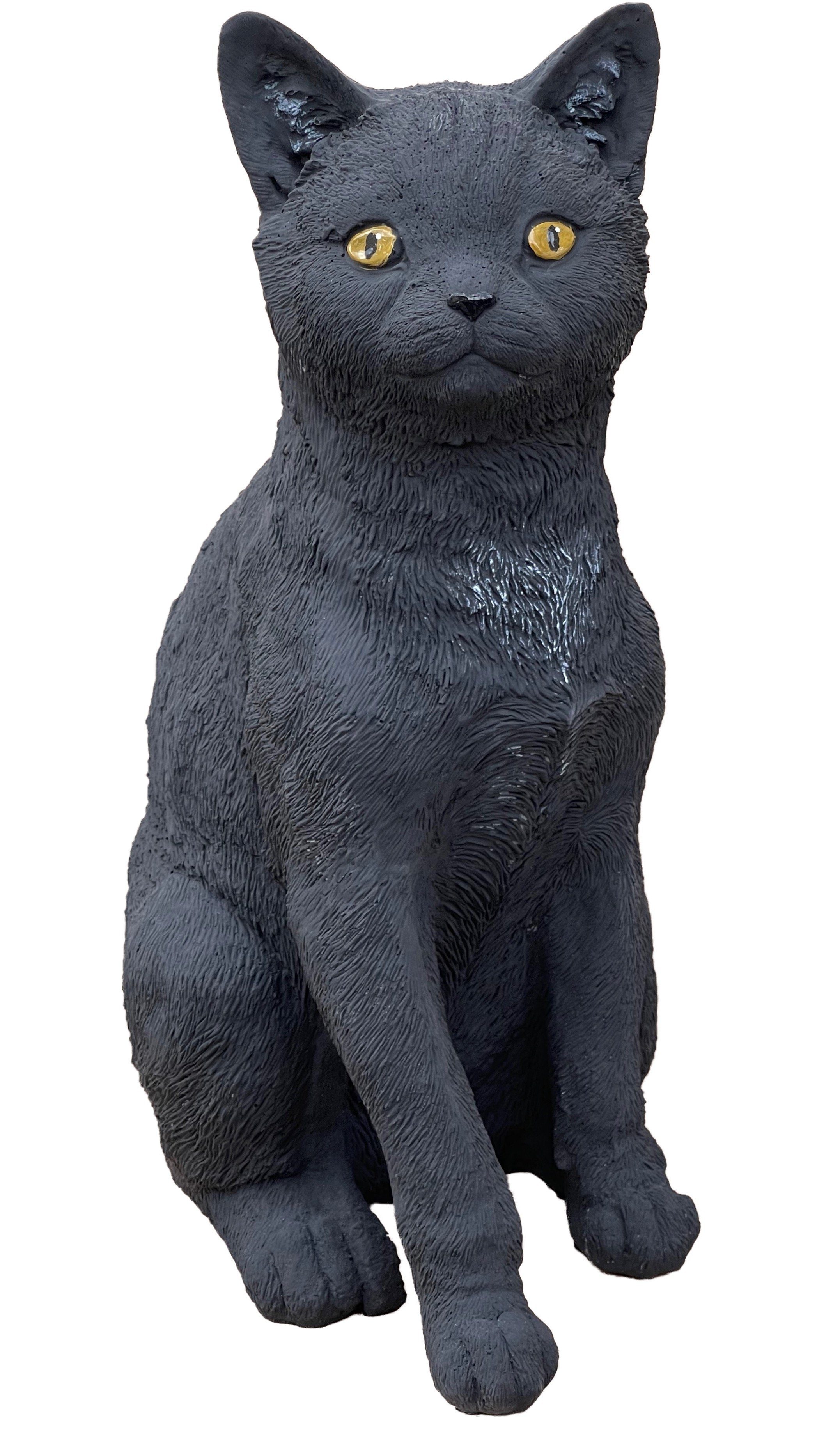 Stone Steinfigur schwarze Kater and frostfest Steinguss Katze Moritz Style Gartenfigur