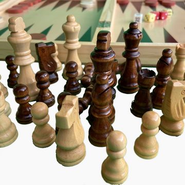 Small Foot Spielesammlung, Backgammon & Schach Backgammon Koffer & Schach, mit 2 Verschlüssen und einem Tragegriff