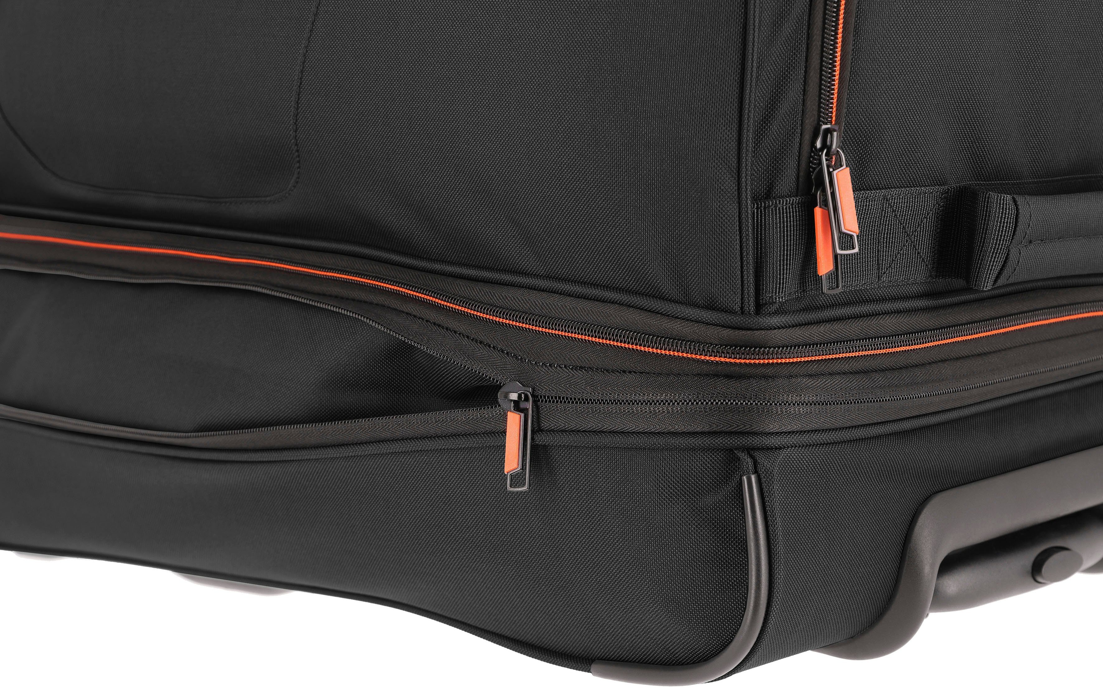 Reisetasche und Trolleyfunktion cm, 70 schwarz-blau travelite mit Basics, Volumenerweiterung