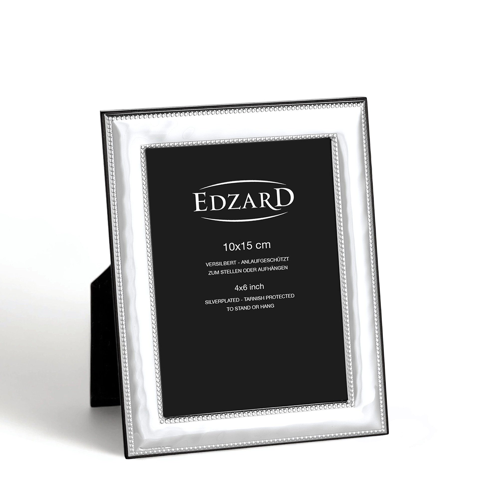 EDZARD Bilderrahmen Montella (Foto 10x15 cm) versilbert und anlaufgeschützt, für 1 Bilder, modern