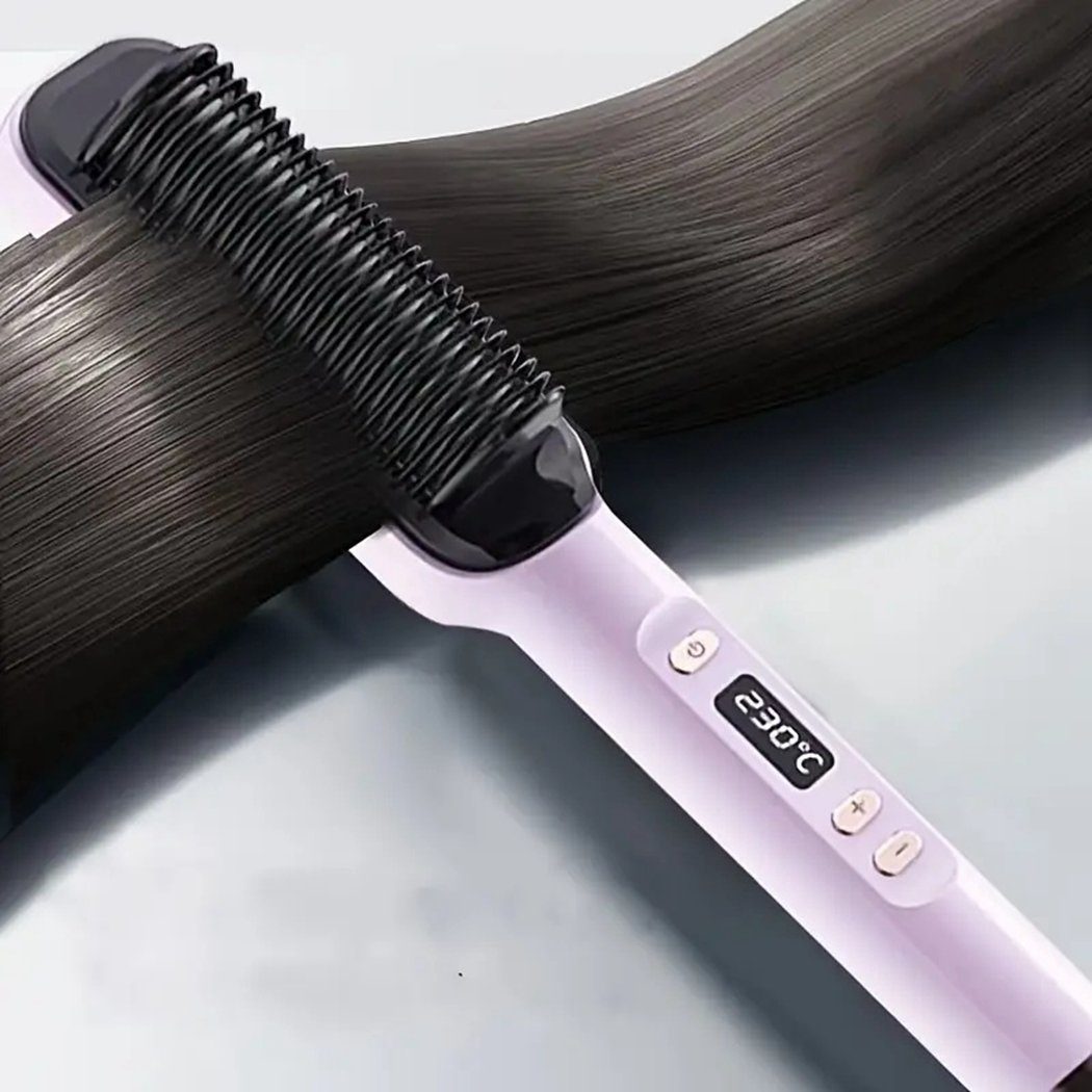 TUABUR Haar, Glätten müheloses Haarglättungskamm – sanft pink Haarkamm zum Vorgewärmter