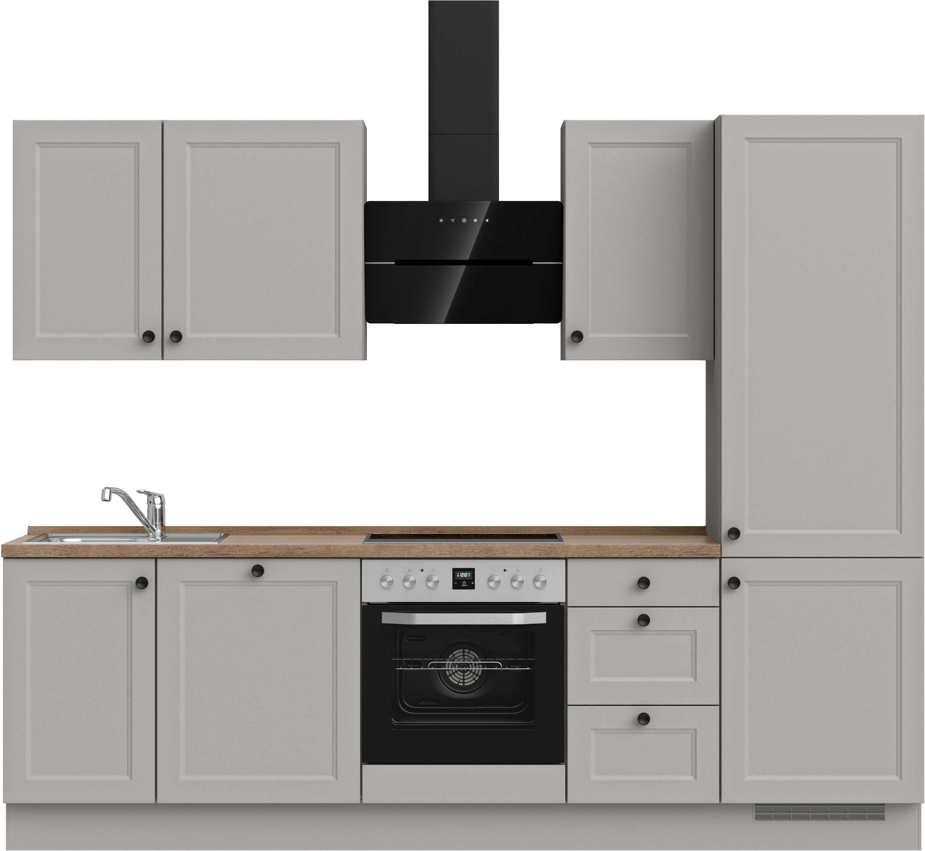 nobilia® Küchenzeile "Cascada II", NEU: individuell anpassbar mit gratis Profi-Beratung, vormontiert, Breite 270 cm, Ausrichtung wählbar, wahlw. mit E-Geräten
