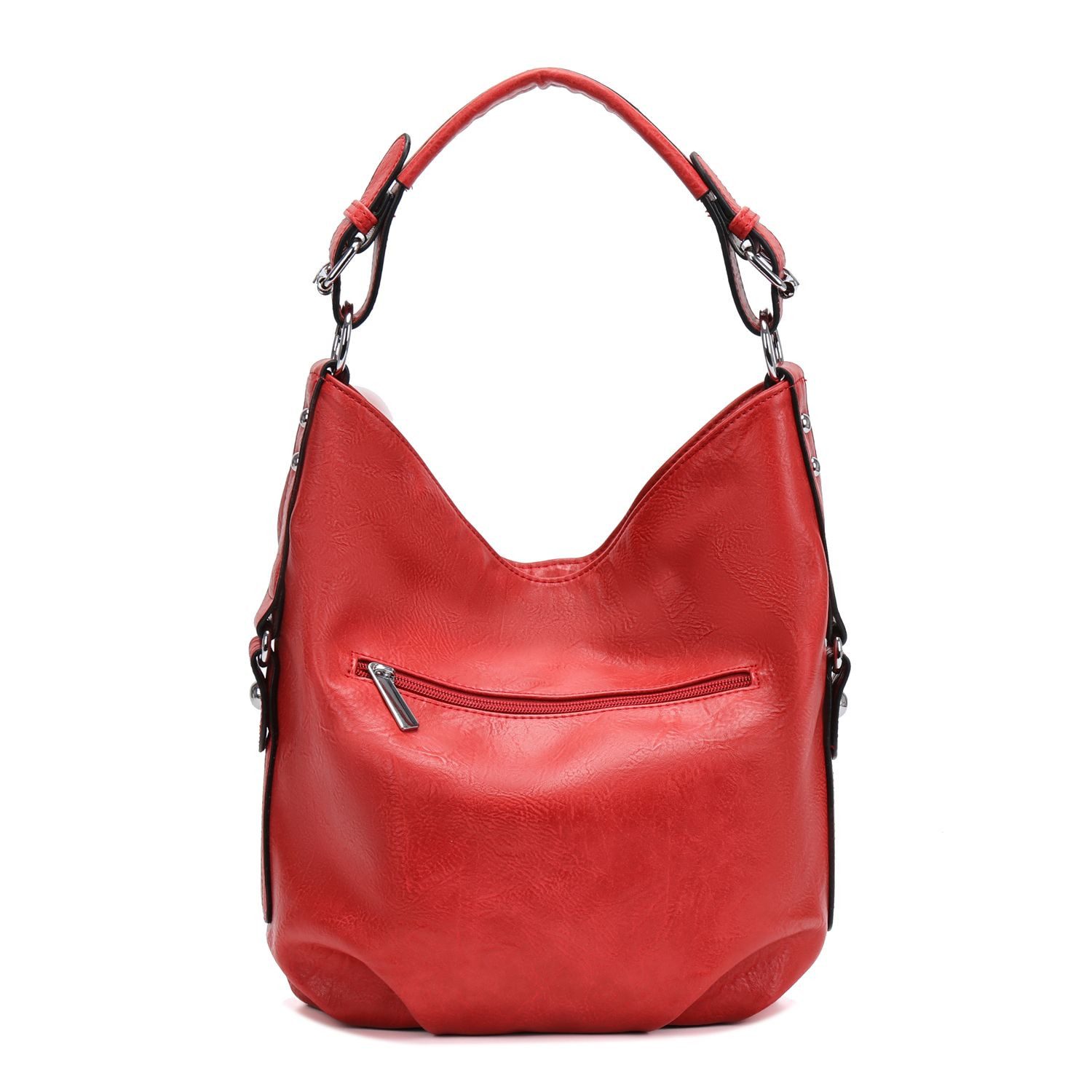 ITALYSHOP24 Schultertasche DAMEN SHOPPER Hobo Bag Umhängetasche Handtasche City Bag Cross-Over (Spar-Set: Henkel Tasche mit Schultergurt, Workbag Leder Optik, 2-tlg., mit Henkel und Schultergurt), Damentasche Freizeit Abend Leder Optik Henkeltasche Reise Crossbody