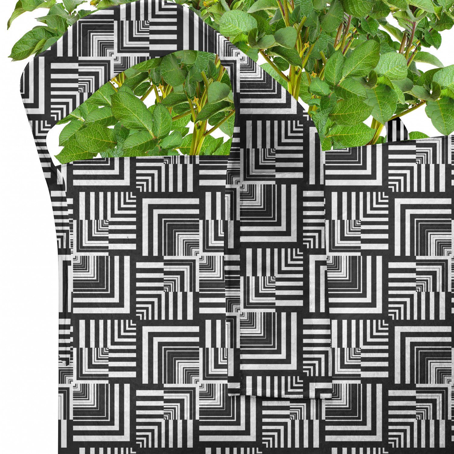 Schwarz Abakuhaus Pflanzkübel und Stofftöpfe Kunst weiß Pflanzen, für mit Griffen geometrische hochleistungsfähig