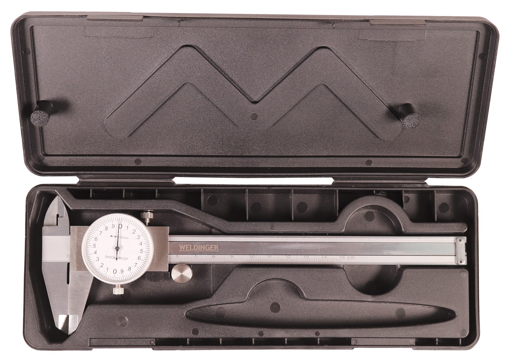 WELDINGER Messschieber Präzisions-Uhrenmessschieber mit Feststellschraube, Messbereich 150 mm, max. 150 mm, 2-St.