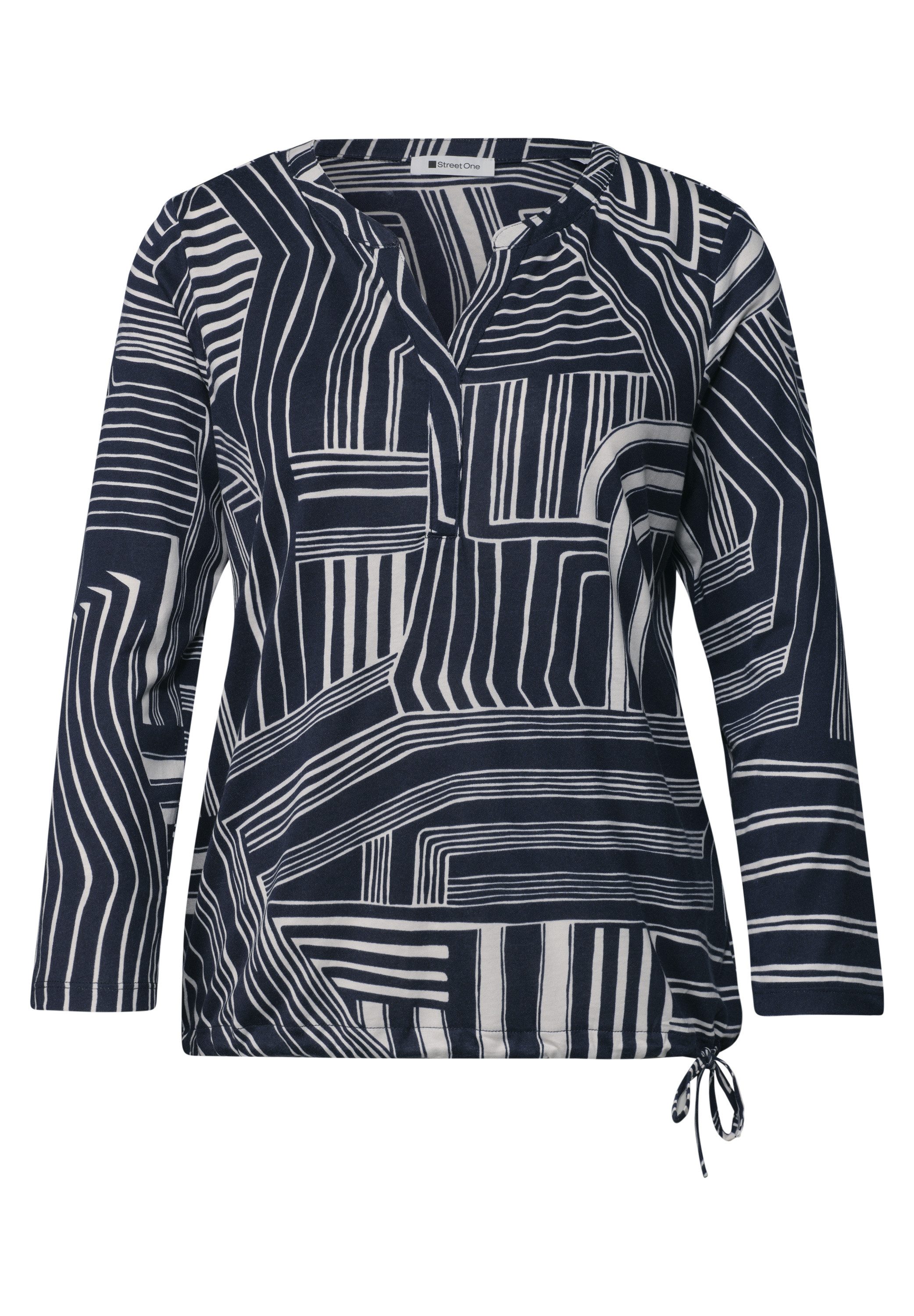 STREET ONE 3/4-Arm-Shirt Elastiksaum mit Knotendetail – Bild 4 von 5