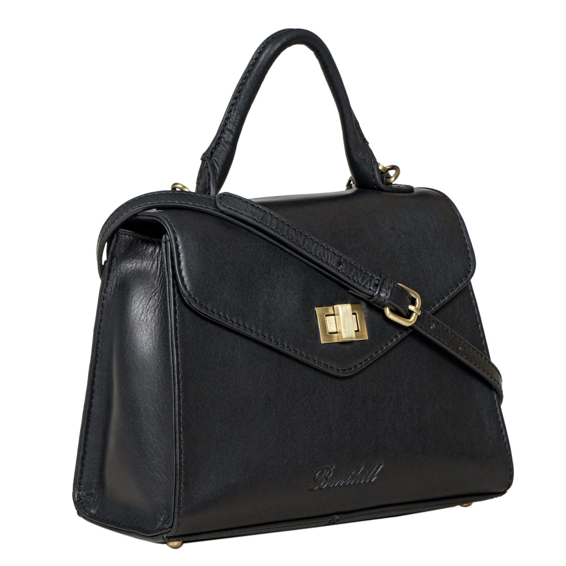 Benthill Handtasche Damen Echt Leder Handtasche Frauen Henkeltasche Vintage Schultertasche, Schultergurt / Umhängegurt Reißverschlussfach