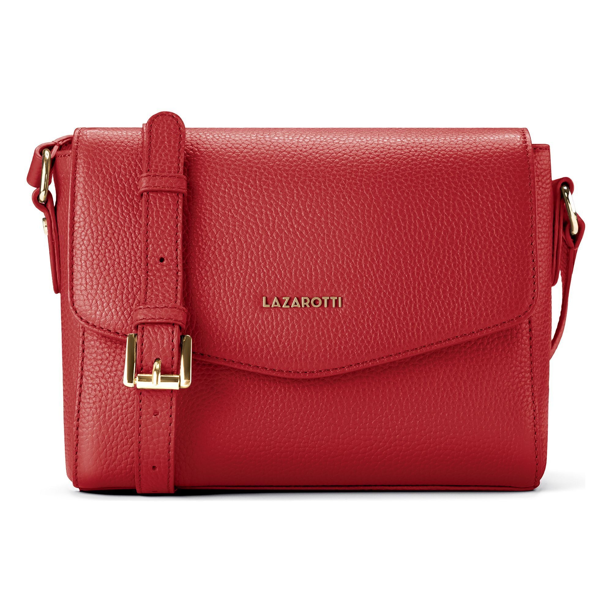 Lazarotti Umhängetasche Bologna Leather Crossbody Umhängetasche Leder 22 cm