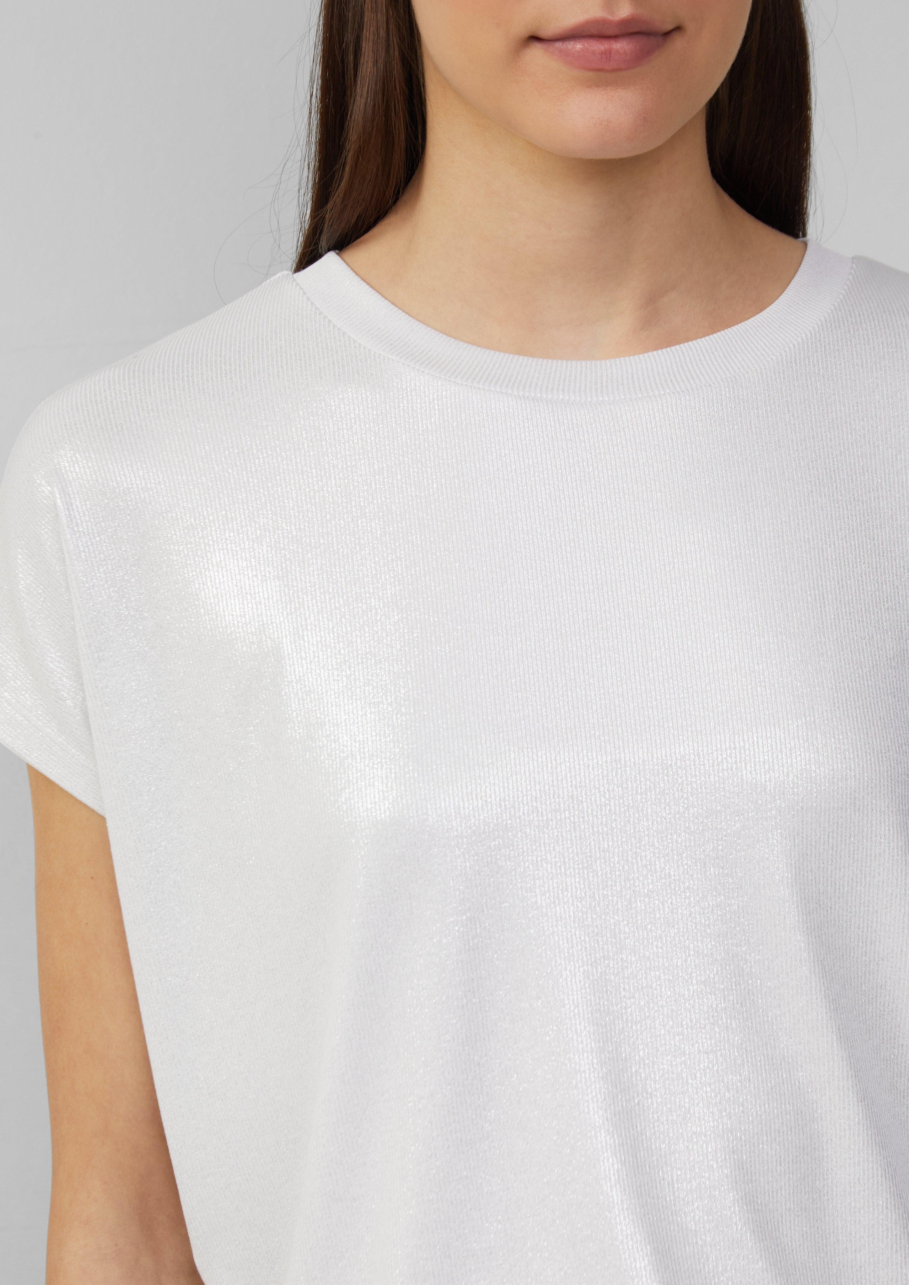 s.Oliver Shirttop Schimmerndes T-Shirt mit überschnittenen günstig online kaufen