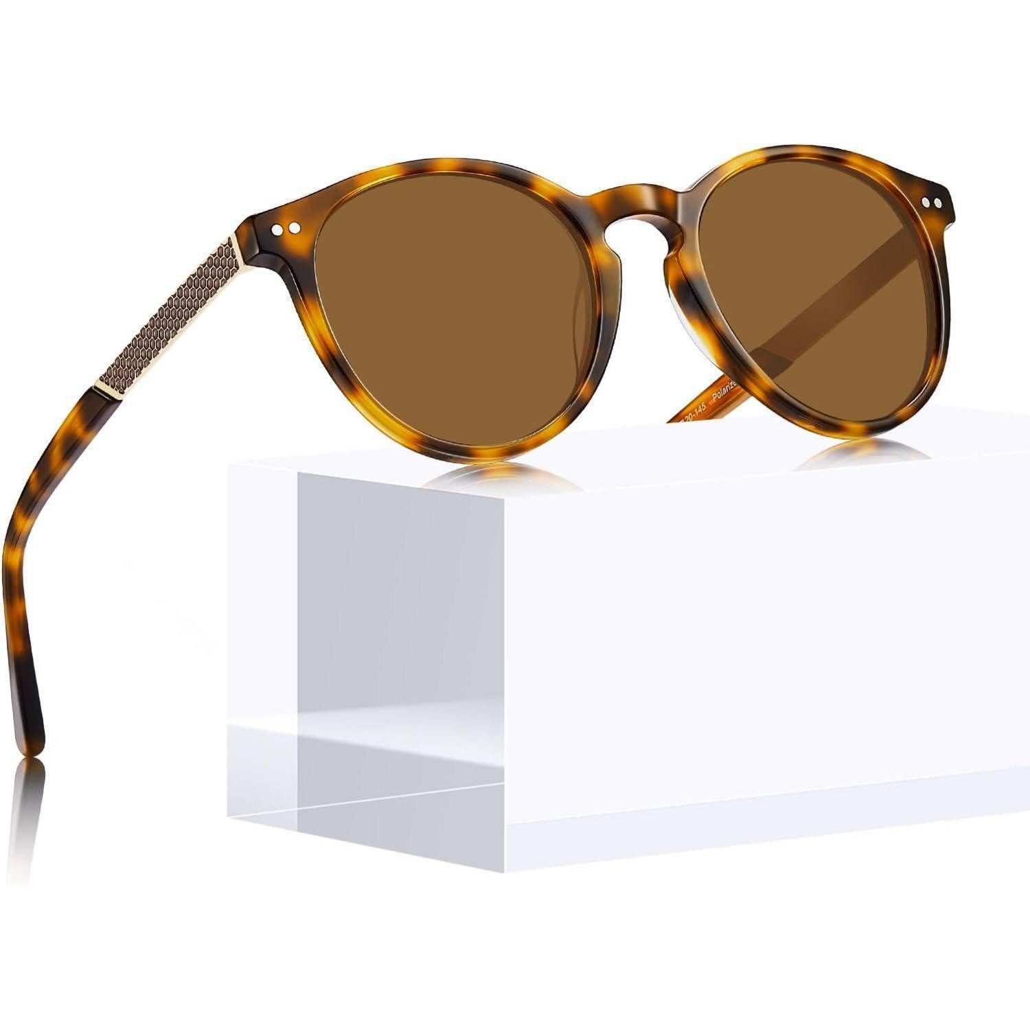 LuxusKollektion Retrosonnenbrille Sonnenbrille Vintage Damen Rund Rahmen schildpatt Linsen braun
