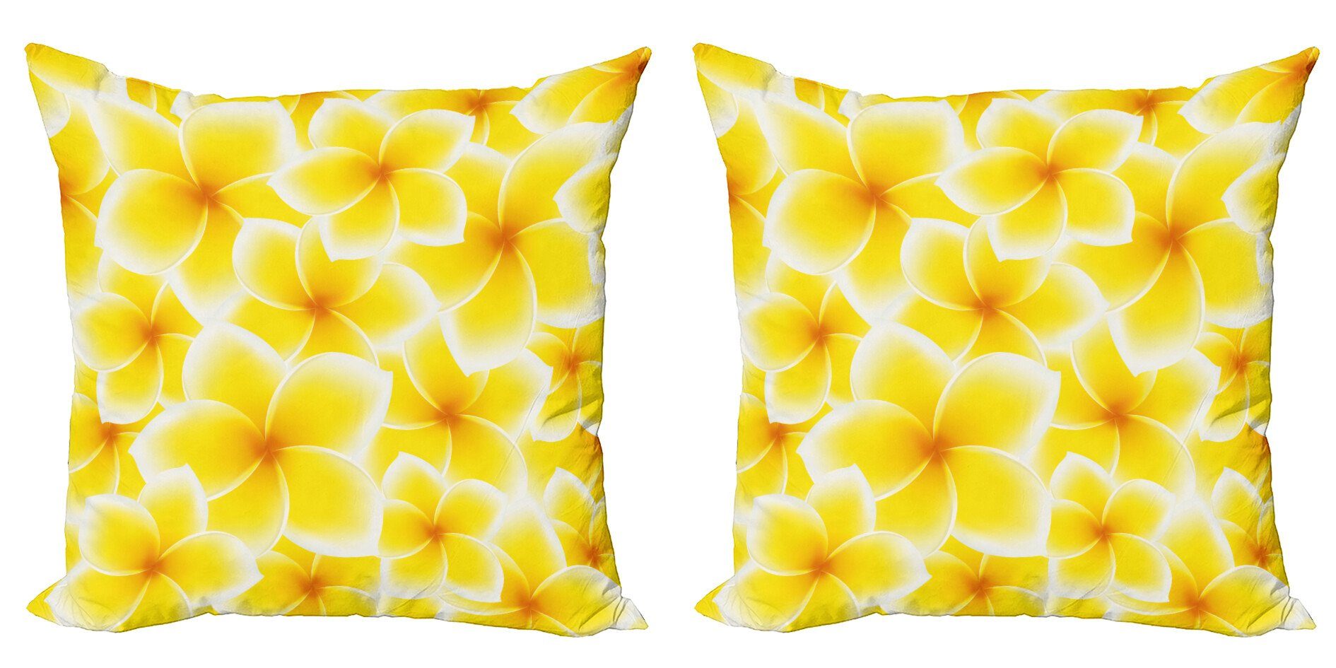 Kissenbezüge Modern Accent Doppelseitiger Digitaldruck, Abakuhaus (2 Stück), Blumen Plumeria Blüten