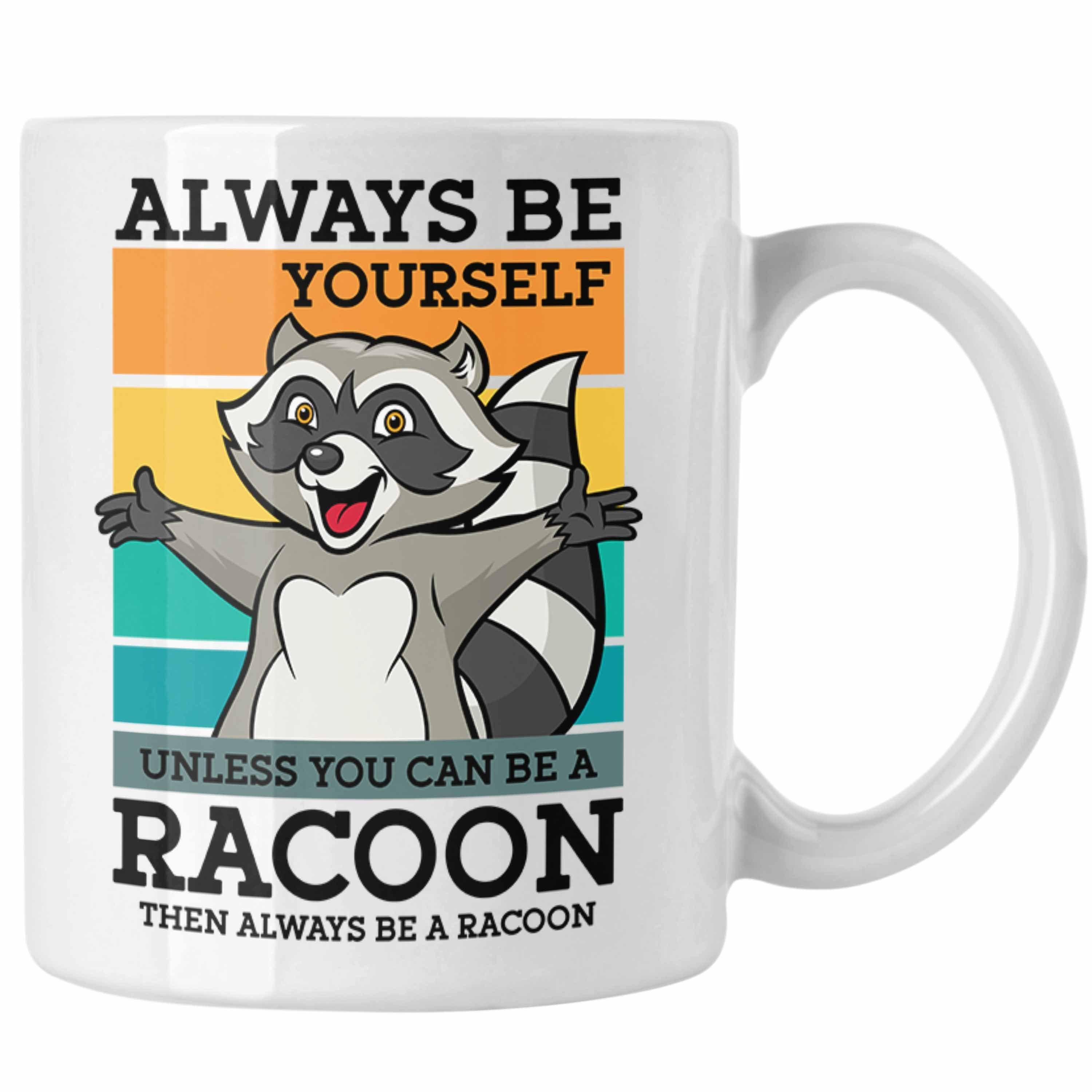 Trendation Tasse Waschbär Tasse Waschbär-Liebhaber Geschenkidee für Waschbär-Fans Weiss