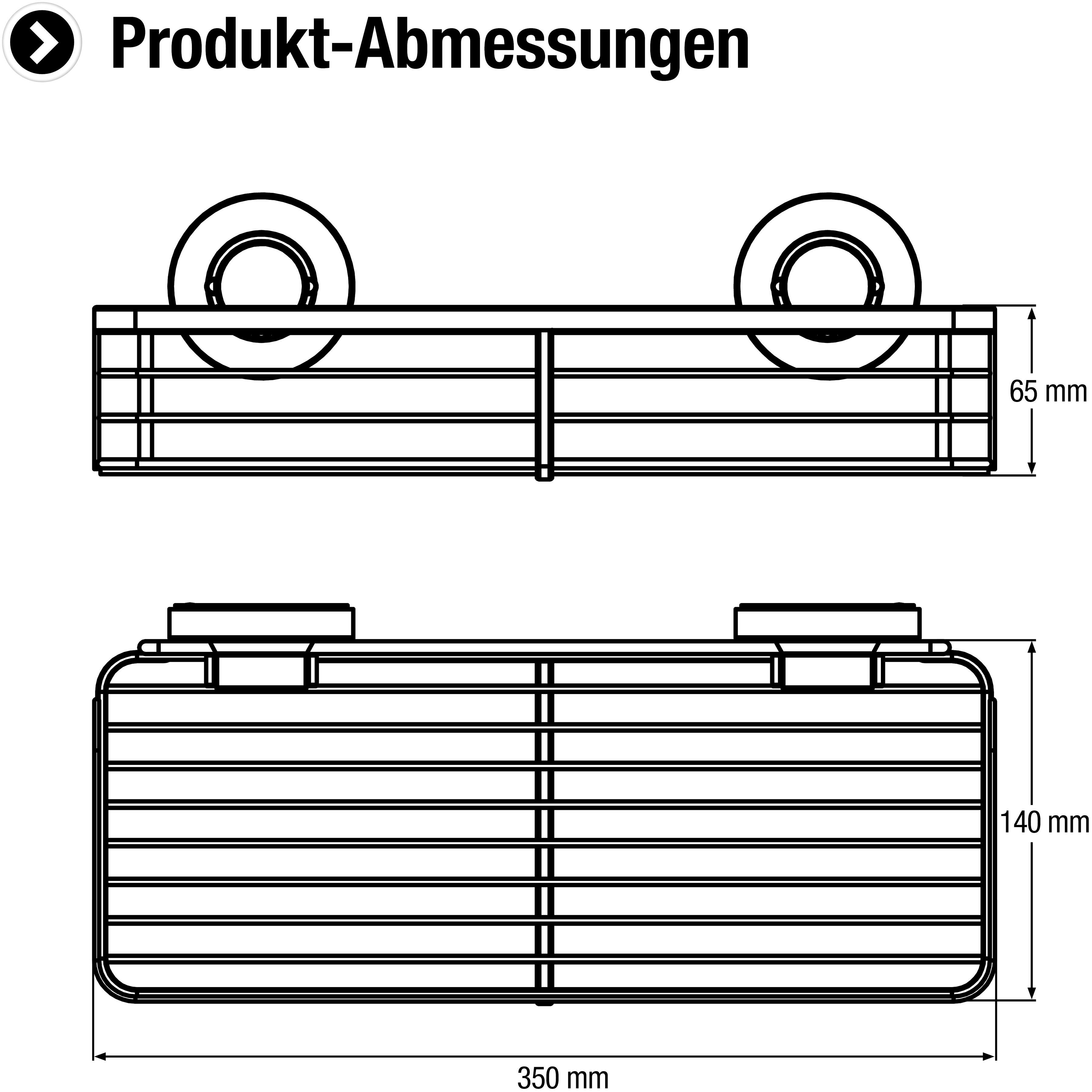 CORNAT Duschregal 3 in 1 - Extra langer & flacher Korb - Zur Wandmontage - Duschablage, 3 Befestigungsoptionen mit Saugnapf, Klebepad & Bohren - Verchromt – Bild 4 von 4