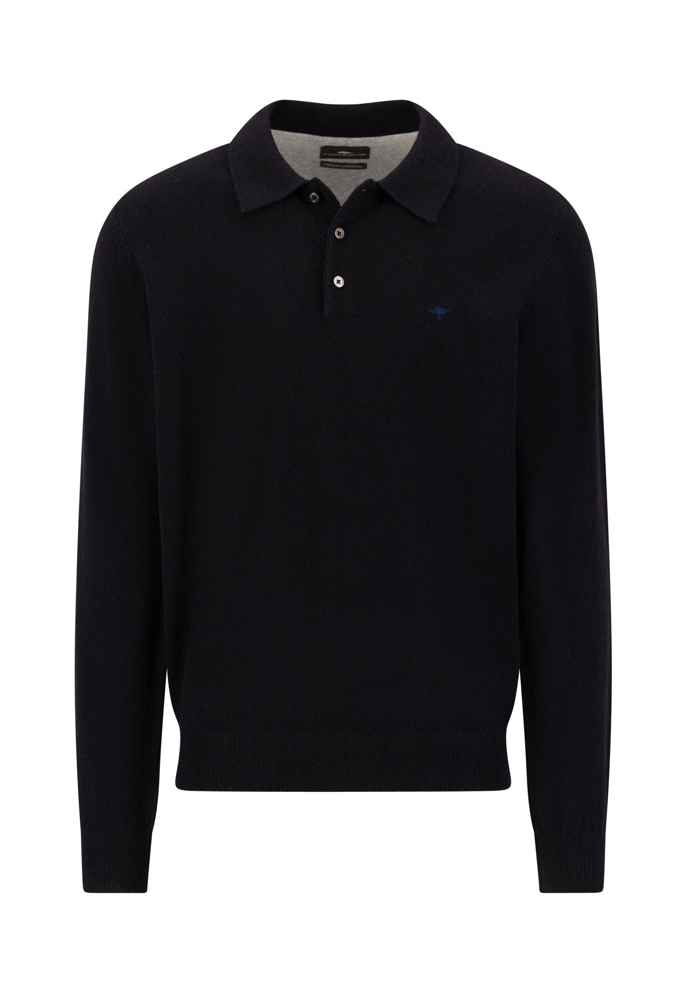 FYNCH-HATTON Langarm-Poloshirt Langarm-Poloshirt aus reiner Wolle