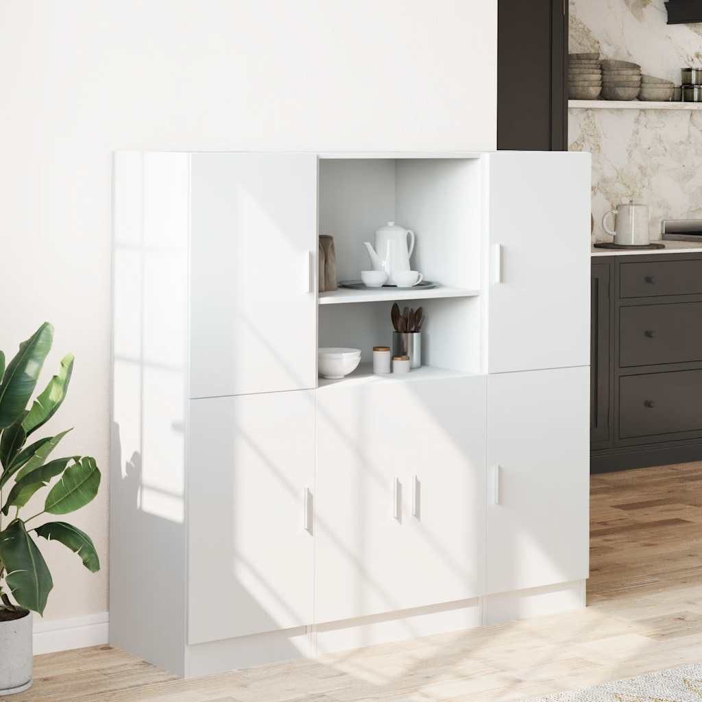 vidaXL Regal 3-tlg. Küchenschrank-Set Weiß Holzwerkstoff, günstig online kaufen