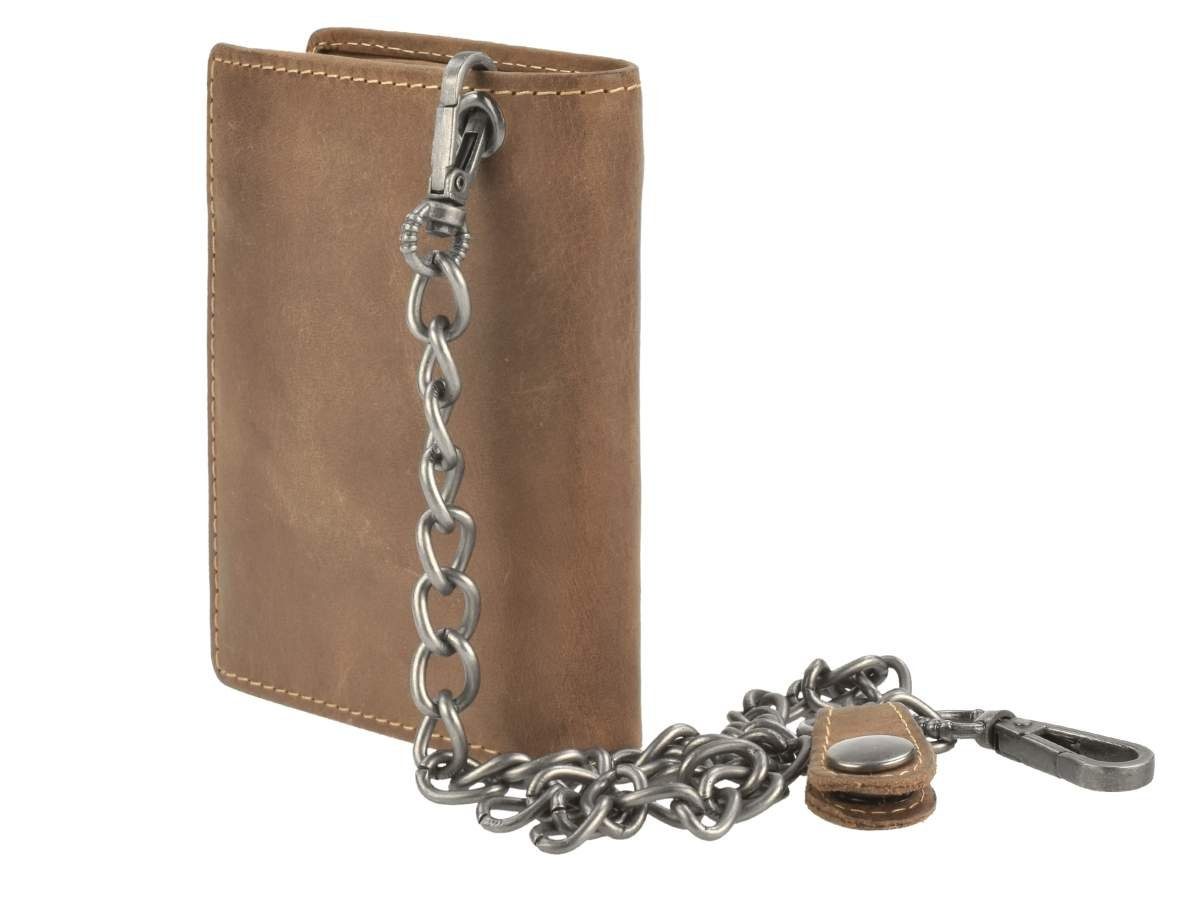 Greenburry Geldbörse Vintage Biker (oA), Bikerbörse, Herrenbörse, Kettenbörse, Lederbörse 10x12cm