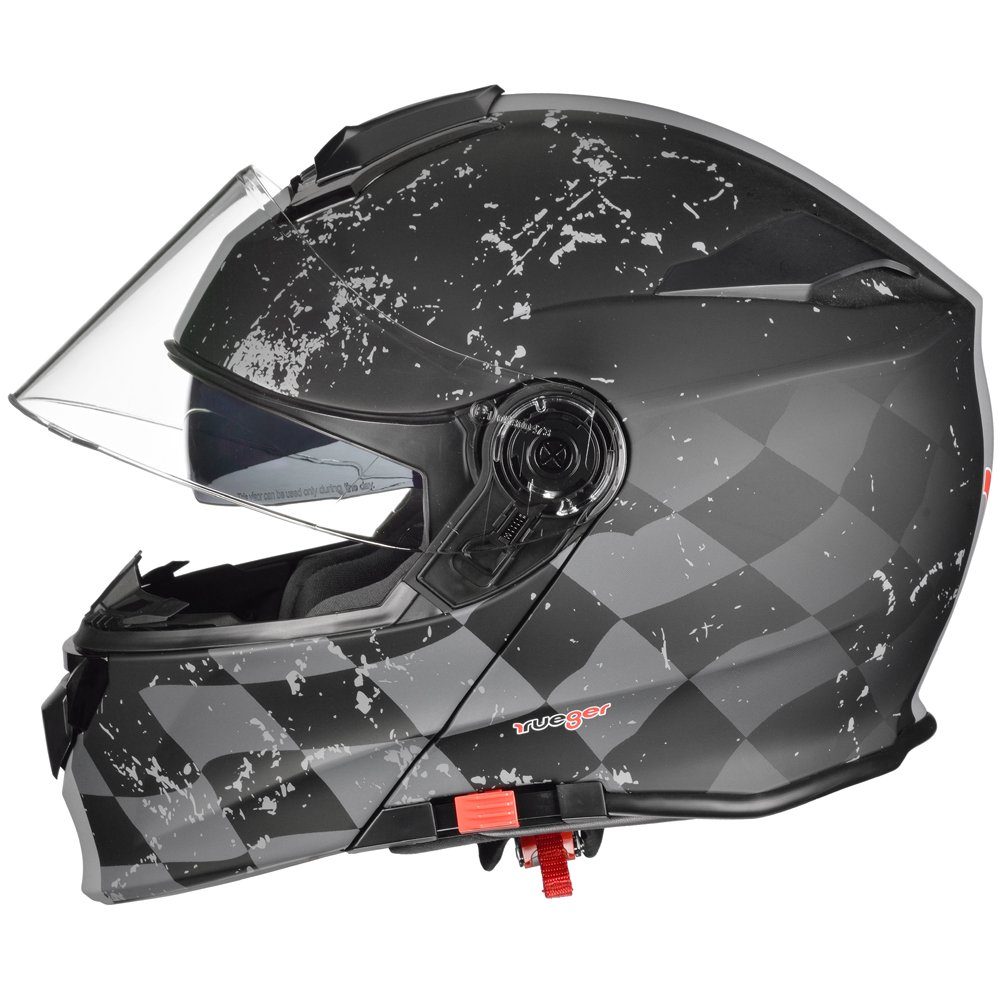 rueger-helmets Motorradhelm rueger RS-982 Klapphelm mit getöntem Klappvisier, 1460 Gramm, XS.XL