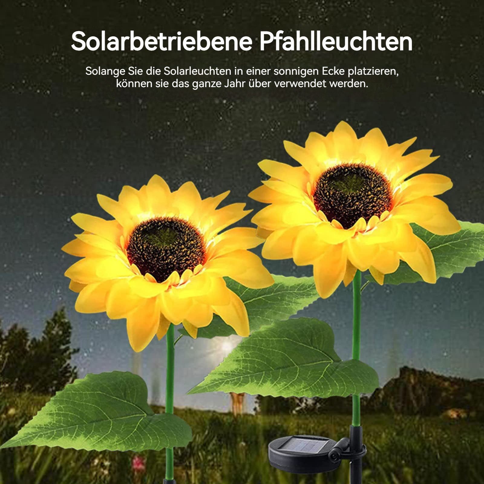 BlingBin LED Solarleuchte Solar Sonnenblume Lichter, günstig online kaufen