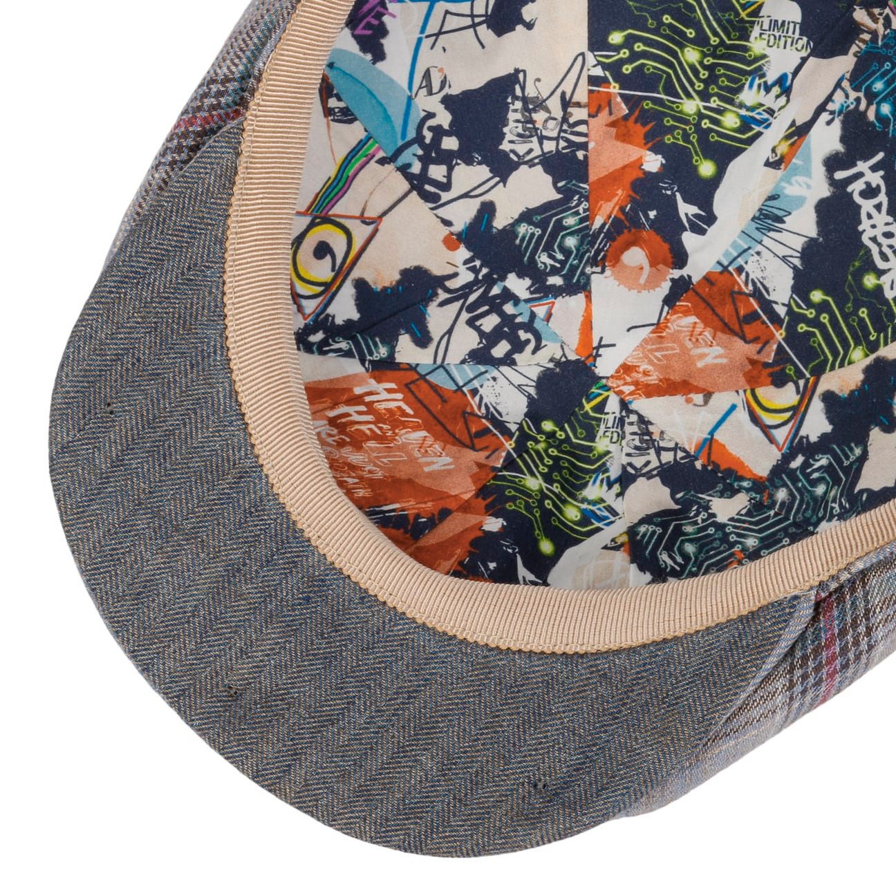 Alfonso D´Este Flat Cap (1-St) Schirmmütze mit Schirm, Made in Italy
