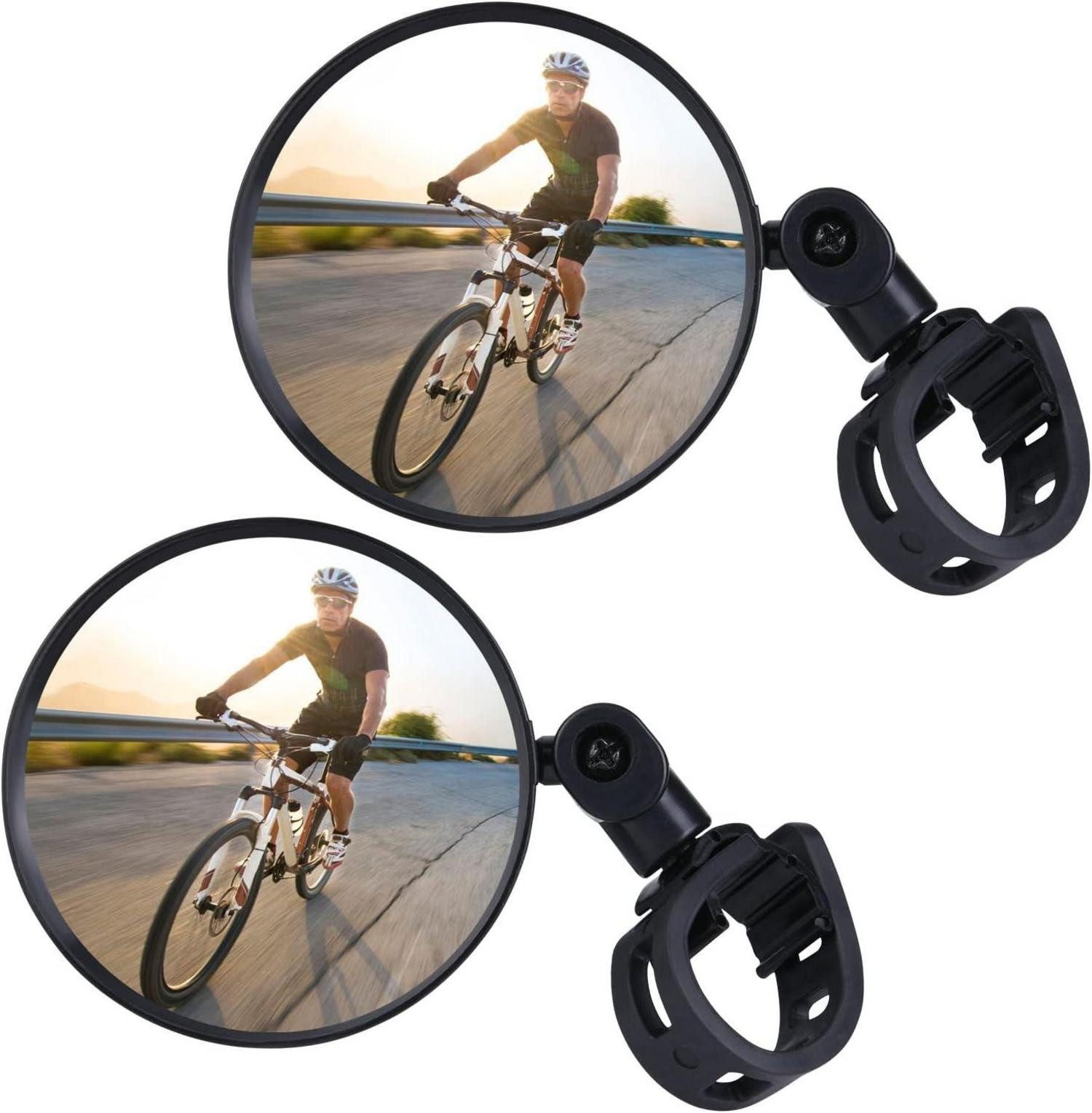 Fahrradständer Fahrradspiegel 2 Stück 360° drehbar Konvexspiegel Rückspiegel 15-35mm