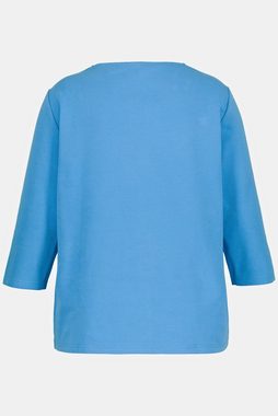 Ulla Popken Sweatshirt Shirt Quernaht Classic Carrée-Ausschnitt 3/4-Arm
