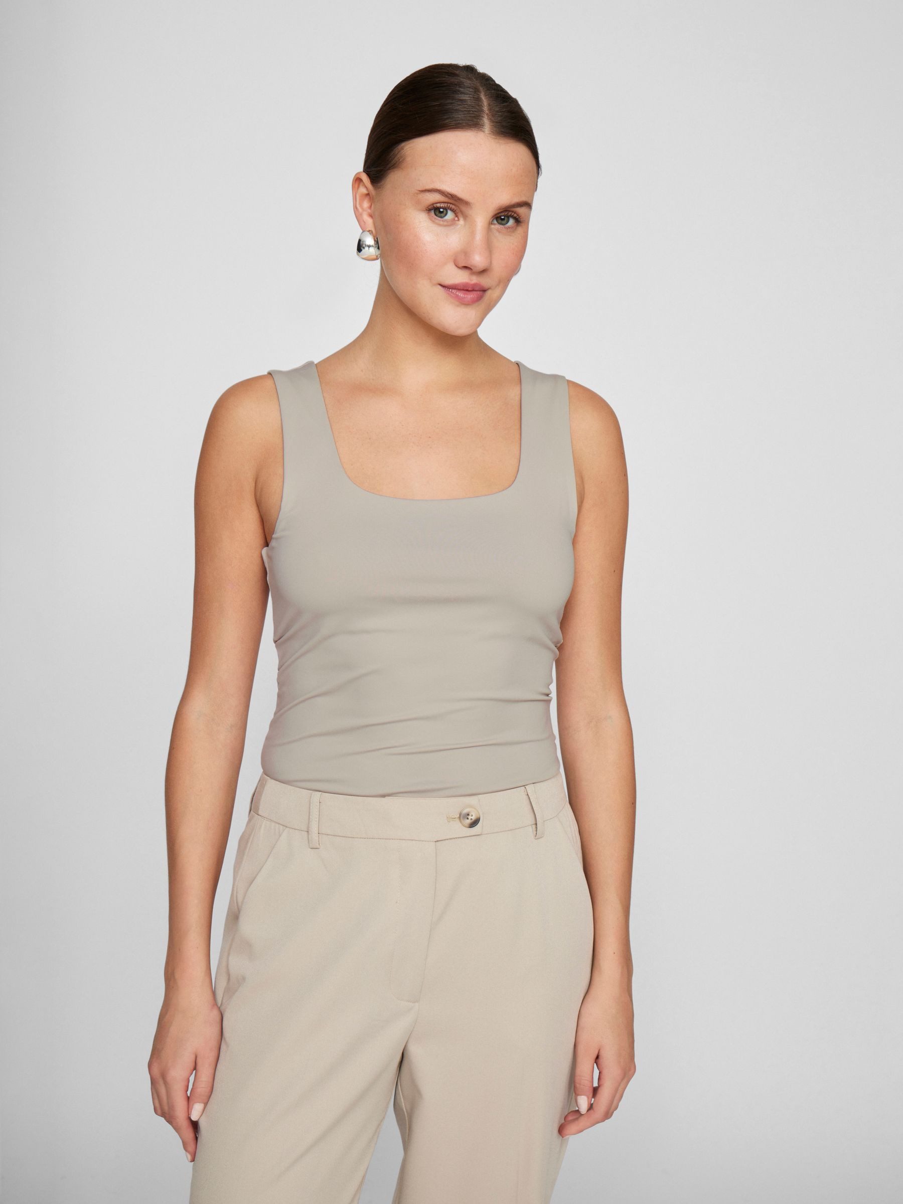 Vila Shirttop U-Boot-Ausschnitt Figurbetont VIKENZA U-NECK günstig online kaufen