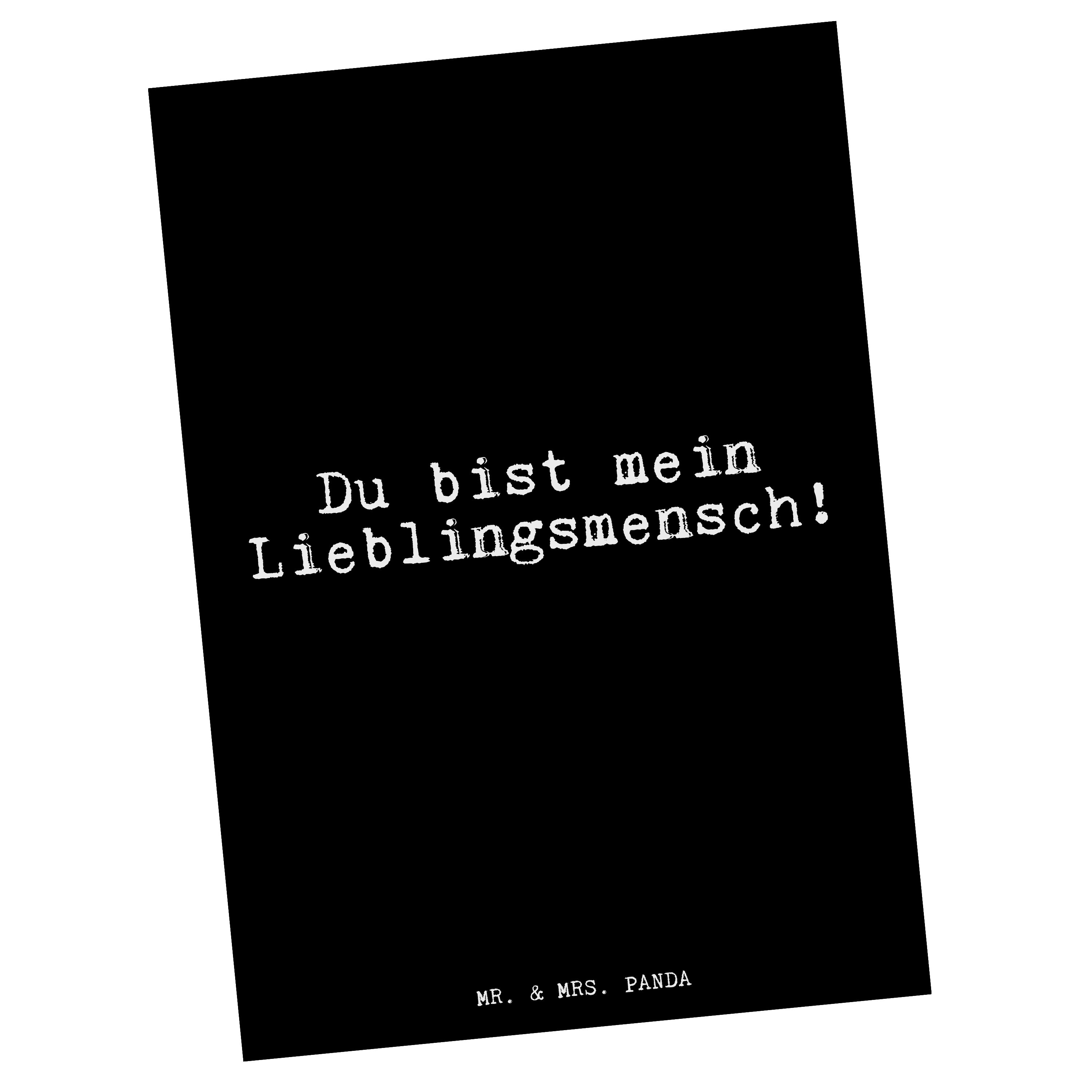 Mr. & Mrs. Panda Postkarte »Du bist mein Lieblingsmensch! Schwarz
