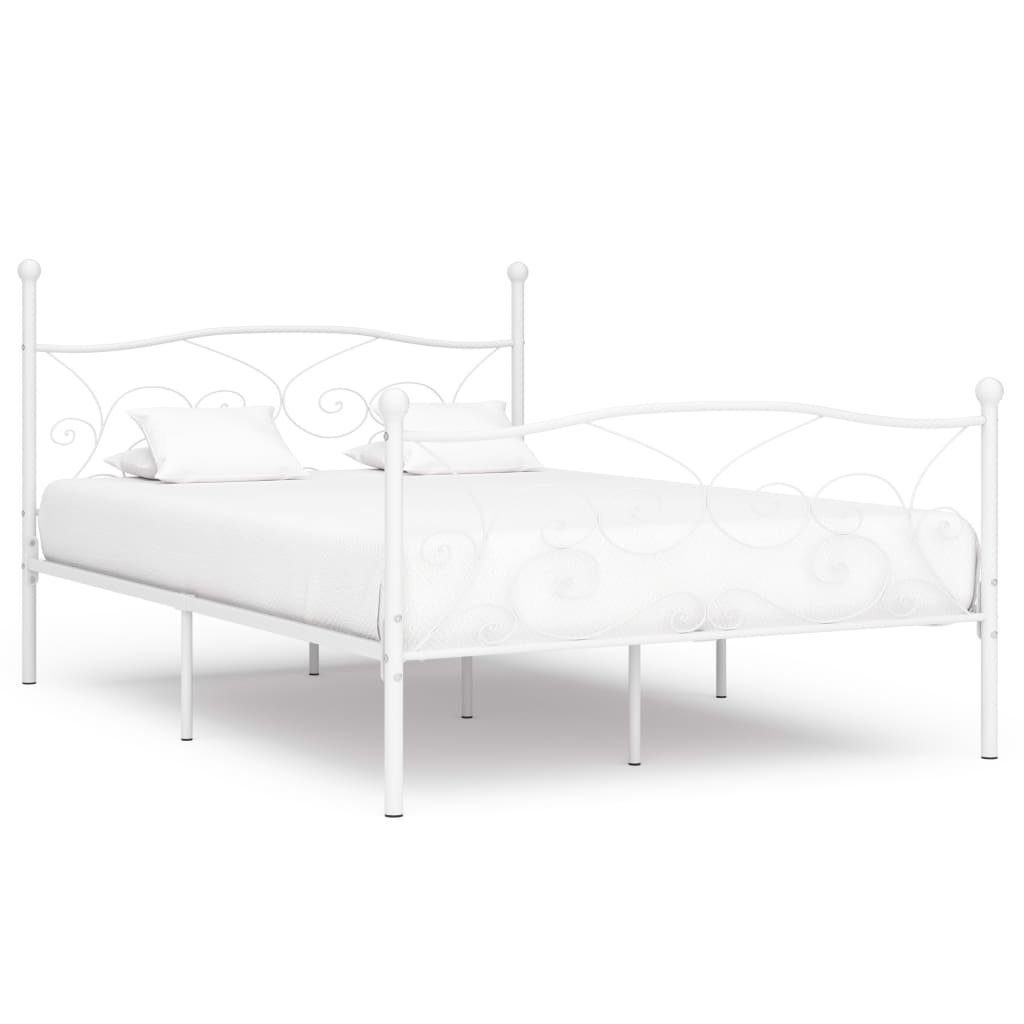 furnicato Bett Bettgestell mit Lattenrost Weiß Metall 120×200 cm