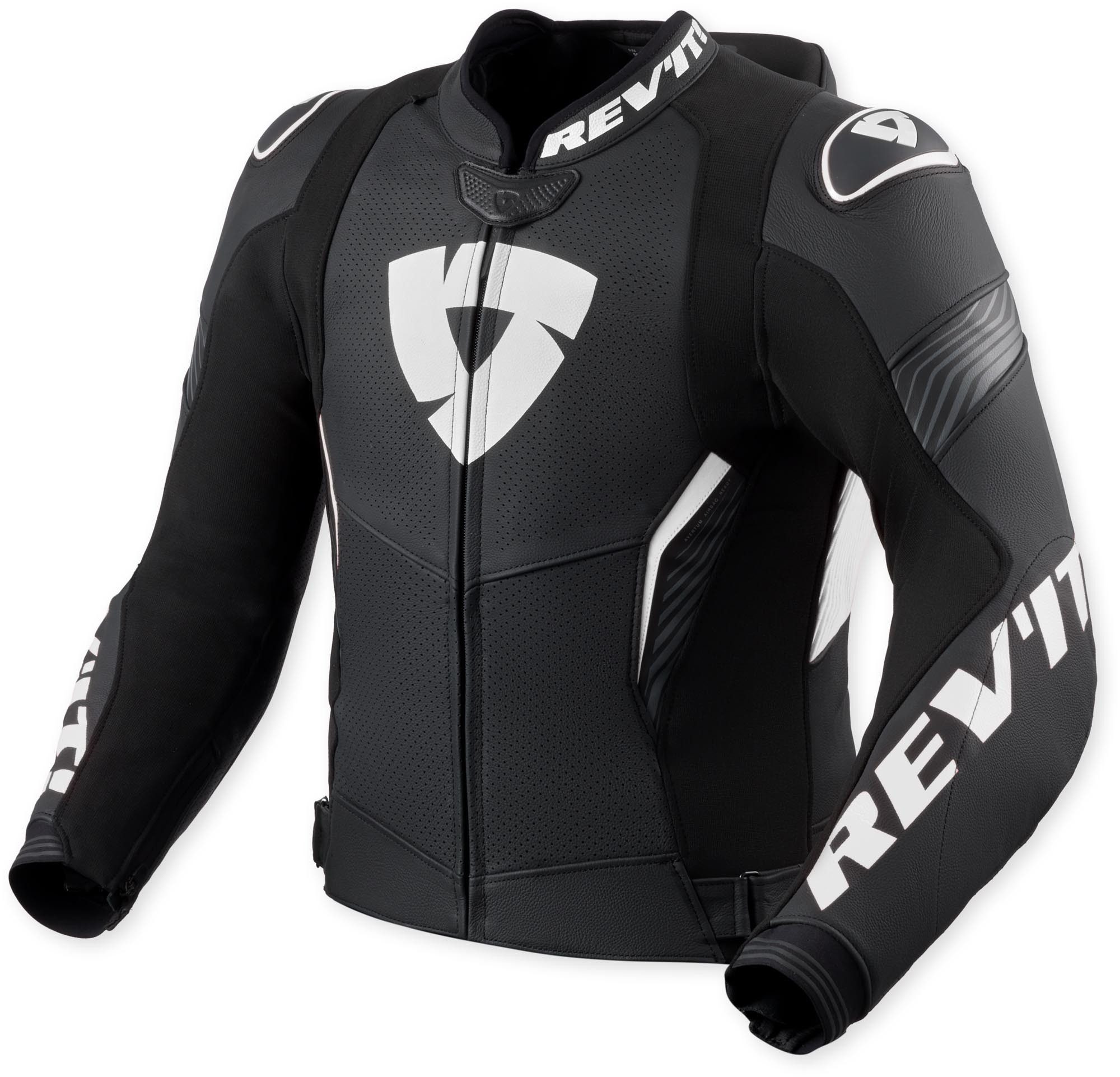 Revit Motorradjacke Argon 3 Pro perforierte Motorrad Lederjacke Airbag vorbereitet,Rückenprotektor vorbereitet,Brustprotektor vor