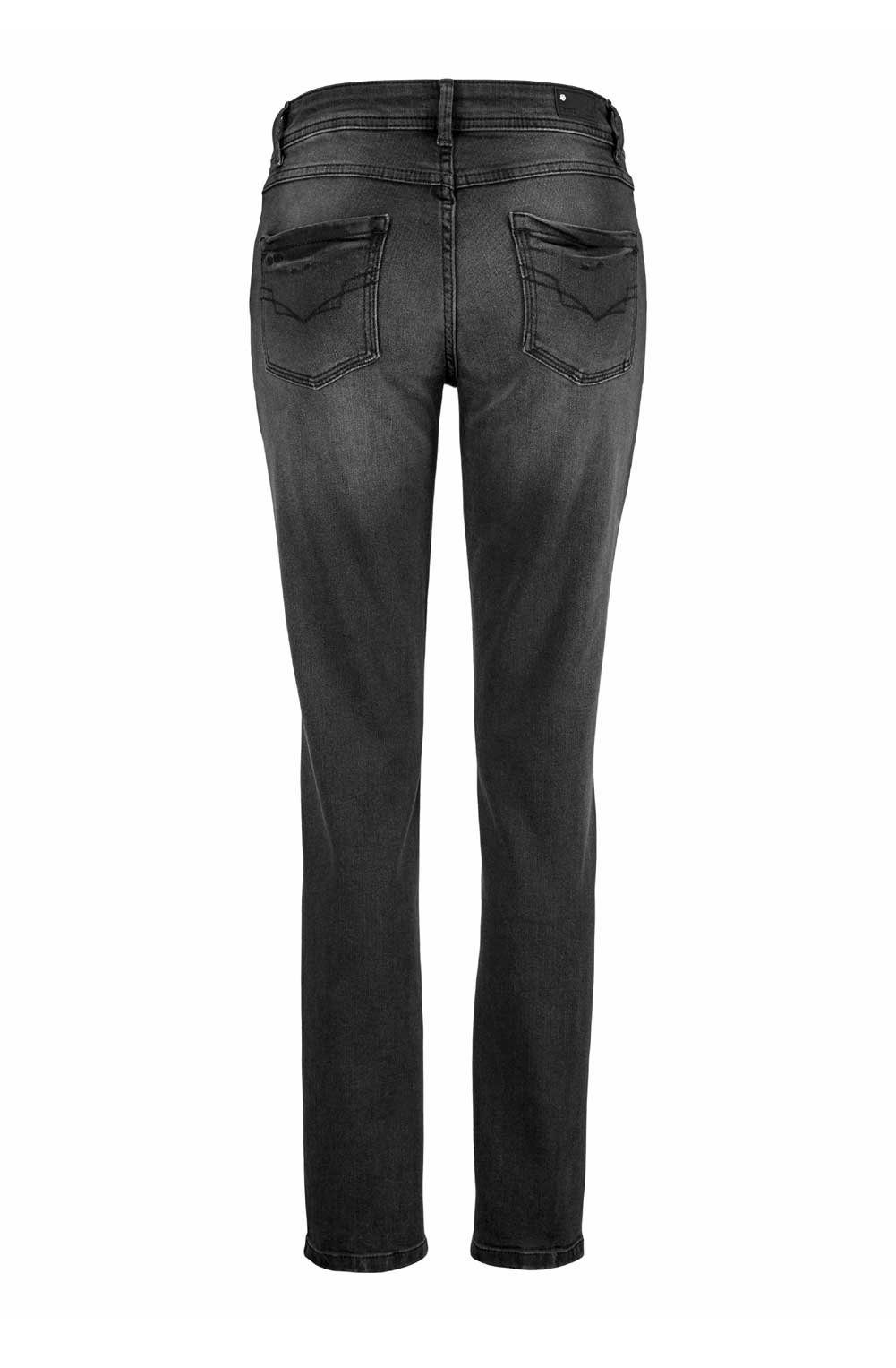 H.I.S Stretch-Jeans »H.i.s. Damen Marken-Stretch-Jeans mit Strass, schwarz-used,  33 inch« online kaufen | OTTO