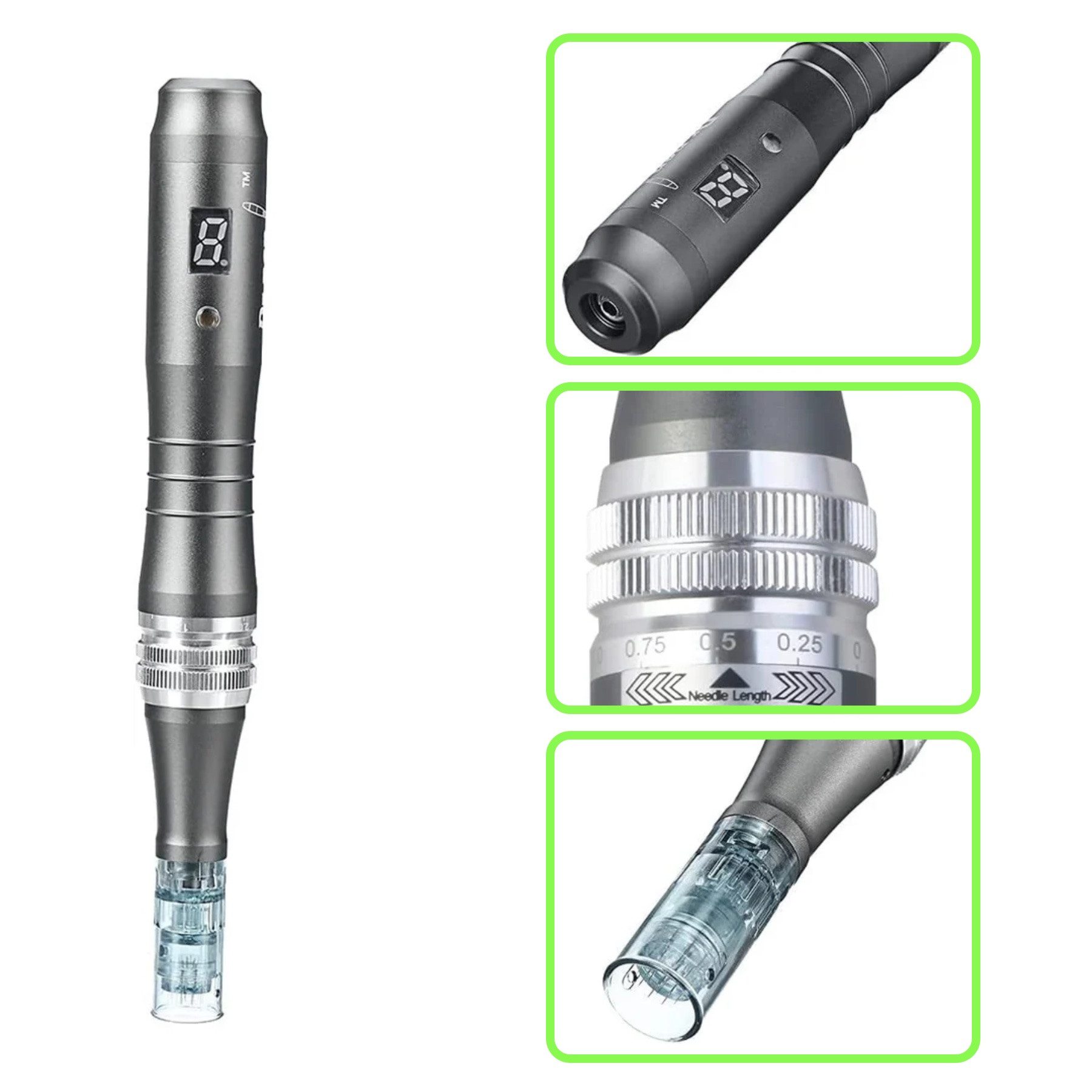 P-Beauty Cosmetic Accessories Dermaroller Dermapen Microneedling Anti Falten Gerät M8 inkl. 2 Nadeln – Bild 3 von 5