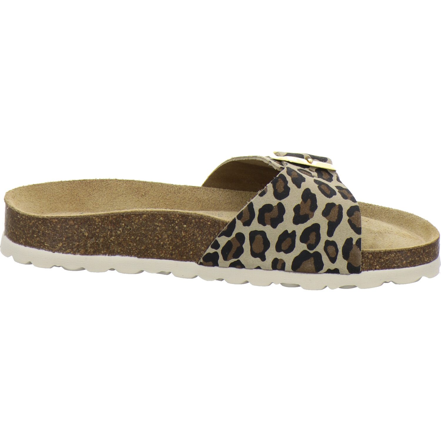 AFS-Schuhe 211298 Riemen Pantolette für Damen mit Fußbett, bequeme Sandalen aus Leder