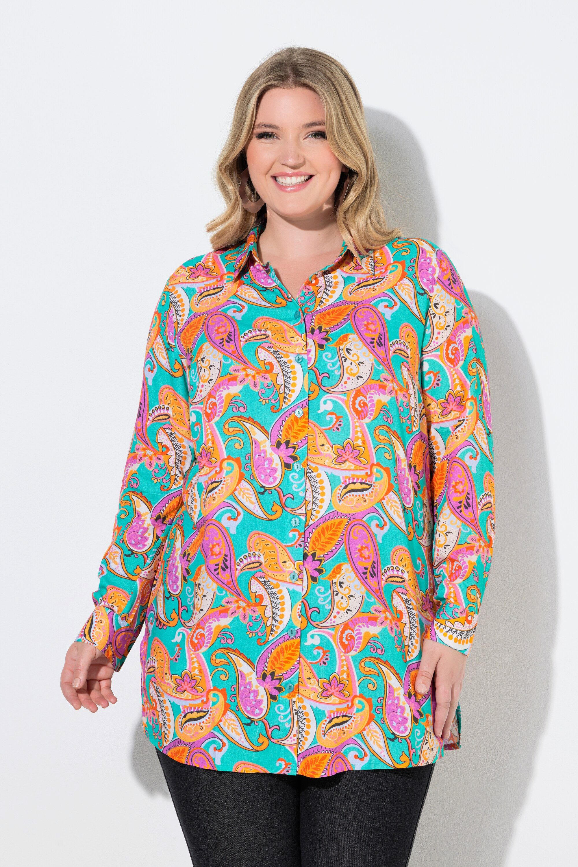 MIAMODA Longbluse Longbluse Paisleymuster Hemdkragen Langarm günstig online kaufen