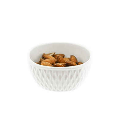 Almina Snackschale 6er Snackschalen-Set aus Porzellan mit Muster Weiß 200 ml