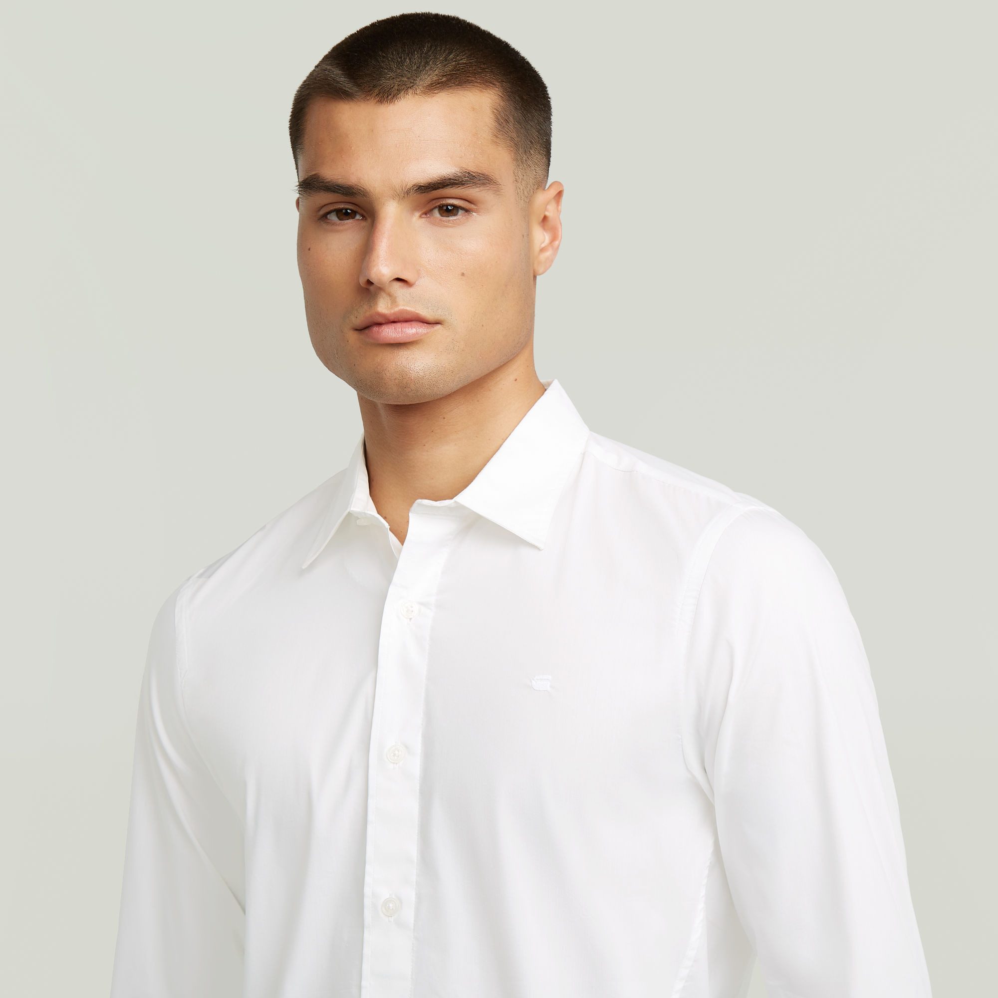 G-STAR Langarmhemd Uniform Slim Shirt ls mit gesticktem Logo